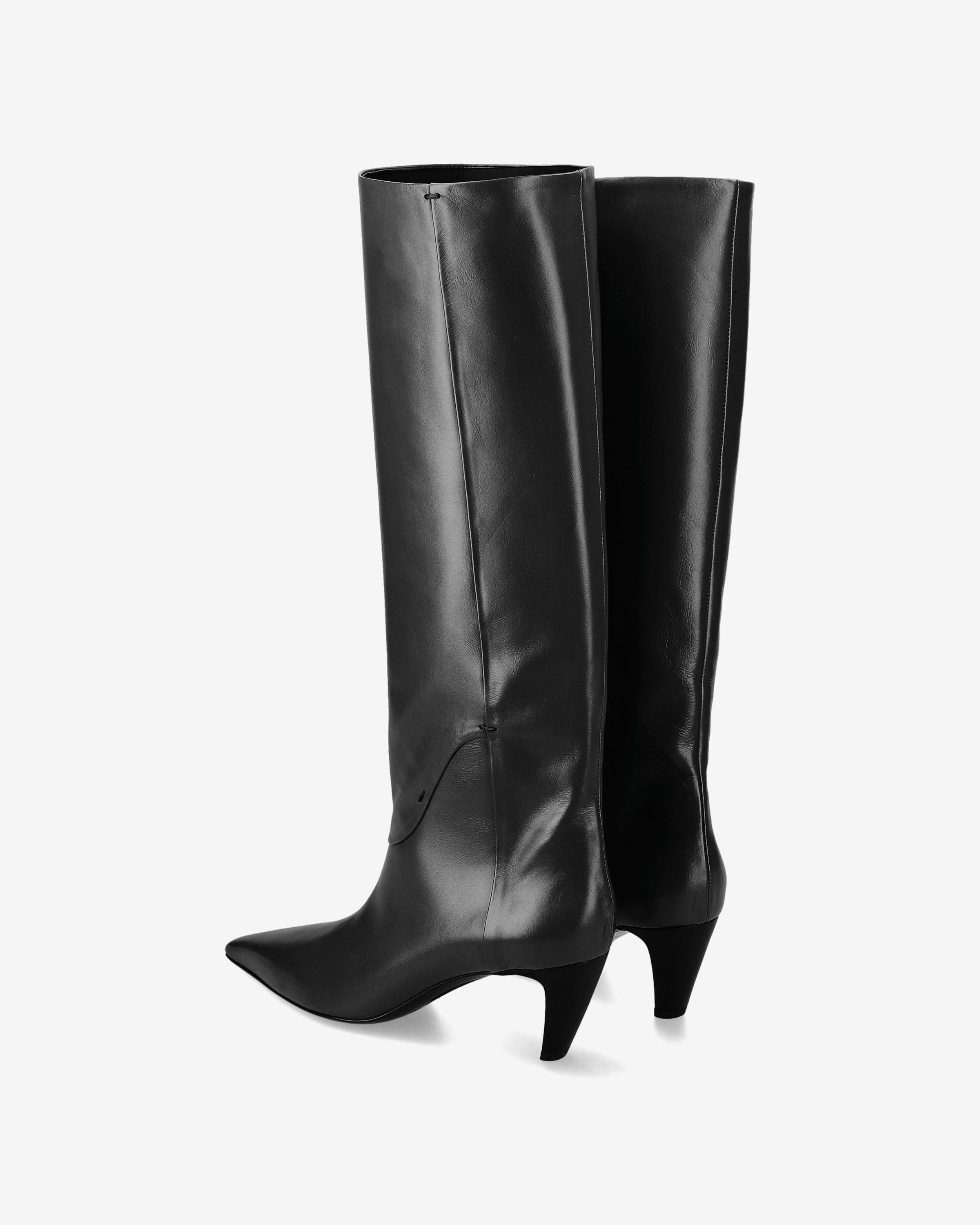 Premiata bottines cuir noir talon 70 mm femme