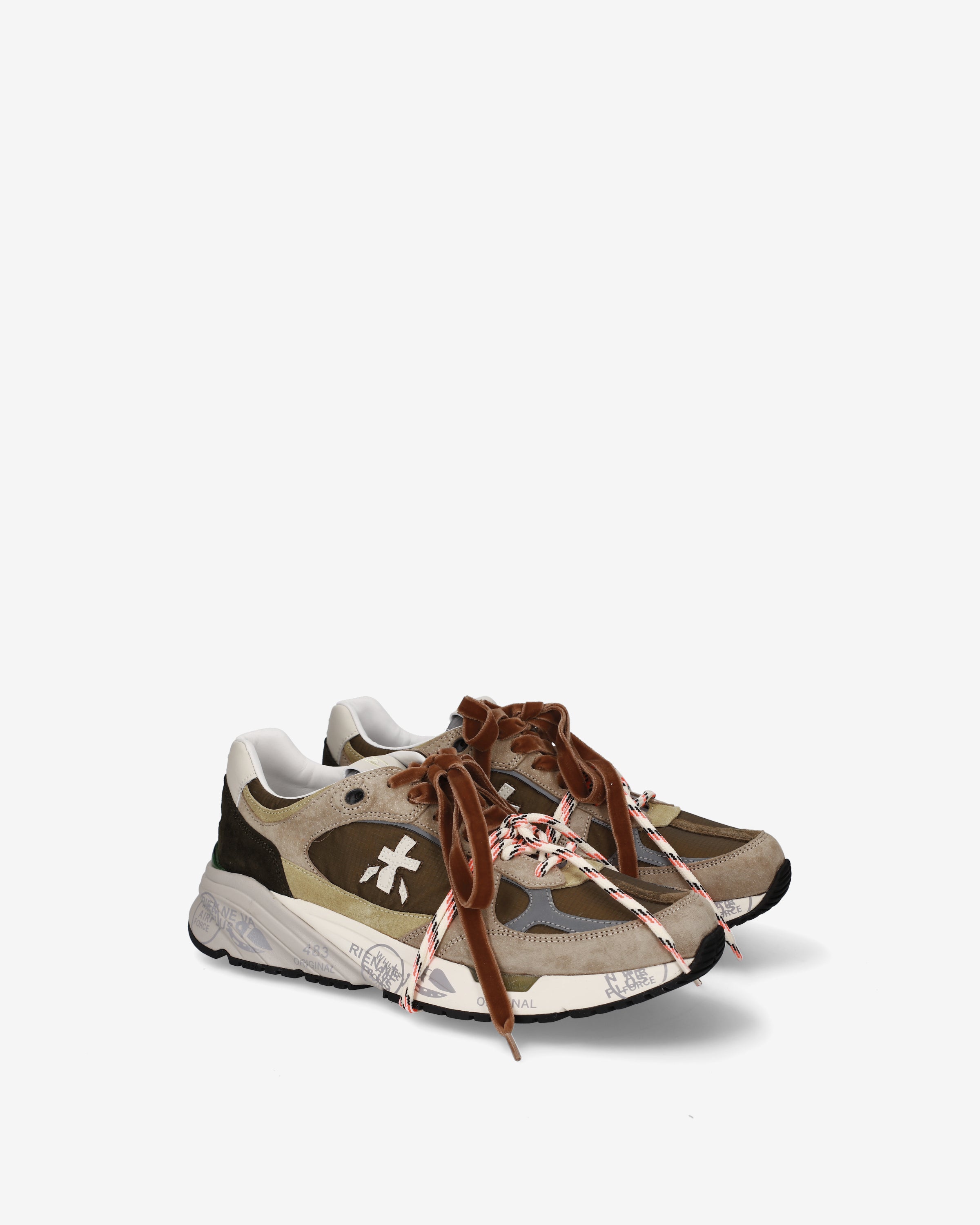 Premiata Mased 8521L baskets crème olive femme