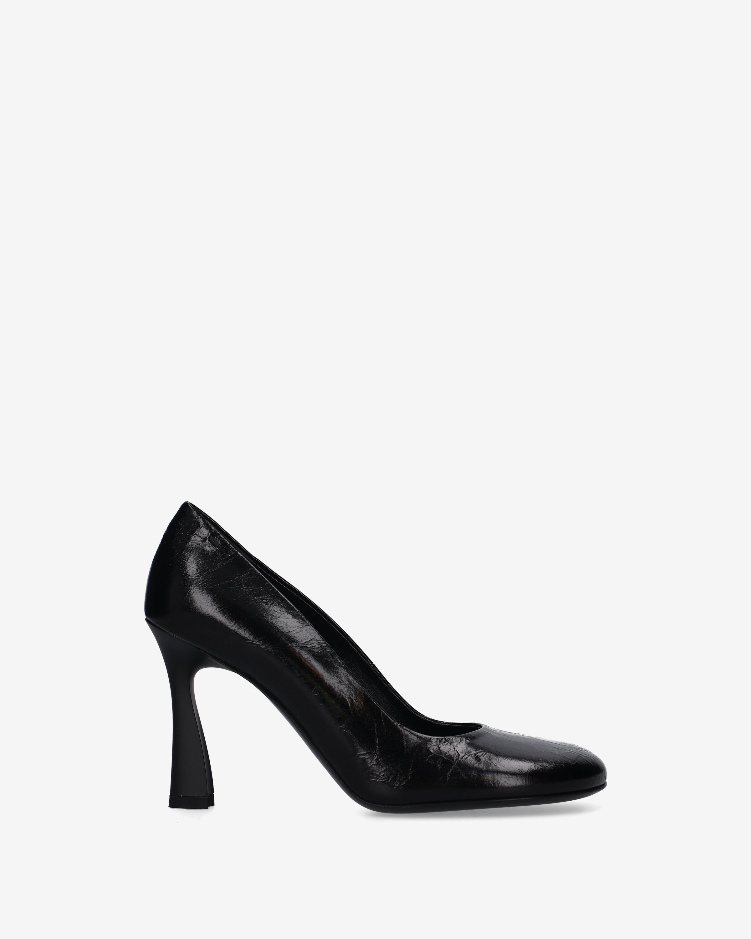Premiata escarpins cuir noir talon sculpté femme