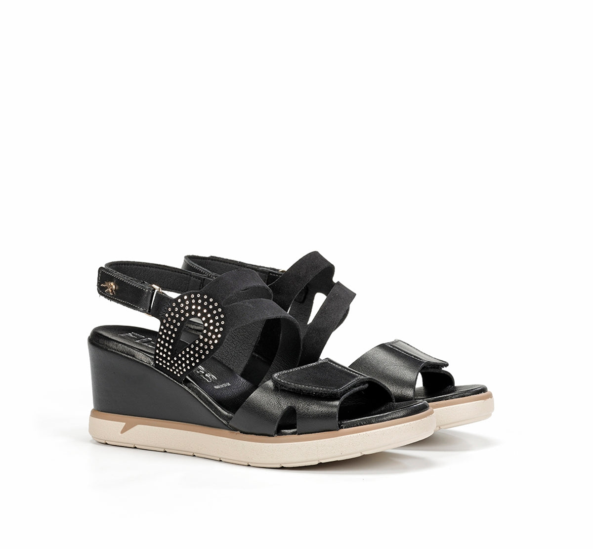 Fluchos Smash F2169 sandales noir femme compensées