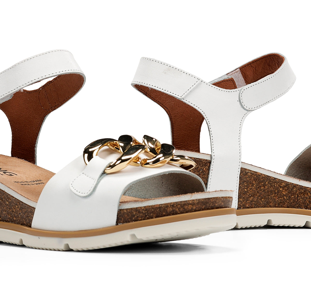 Dorking by Fluchos Gold D9511 sandales femme blanches compensées