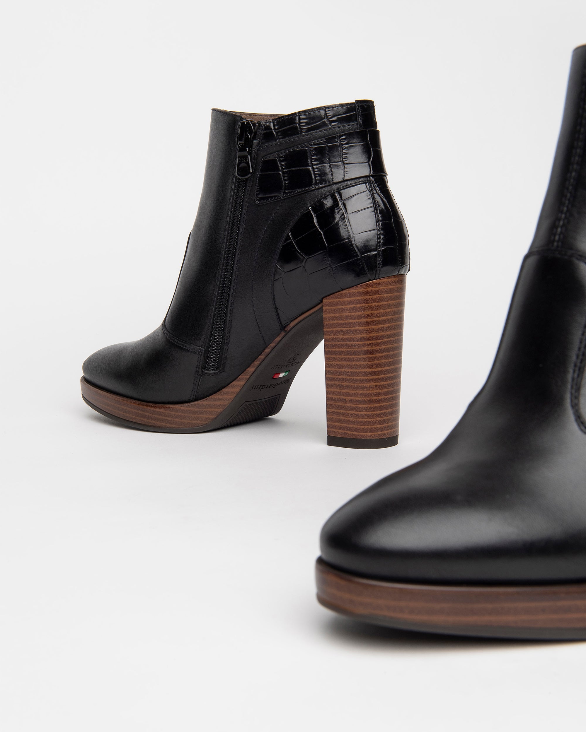 Nero Giardini Boots Bottines Femme Cuir Croco Talon 38