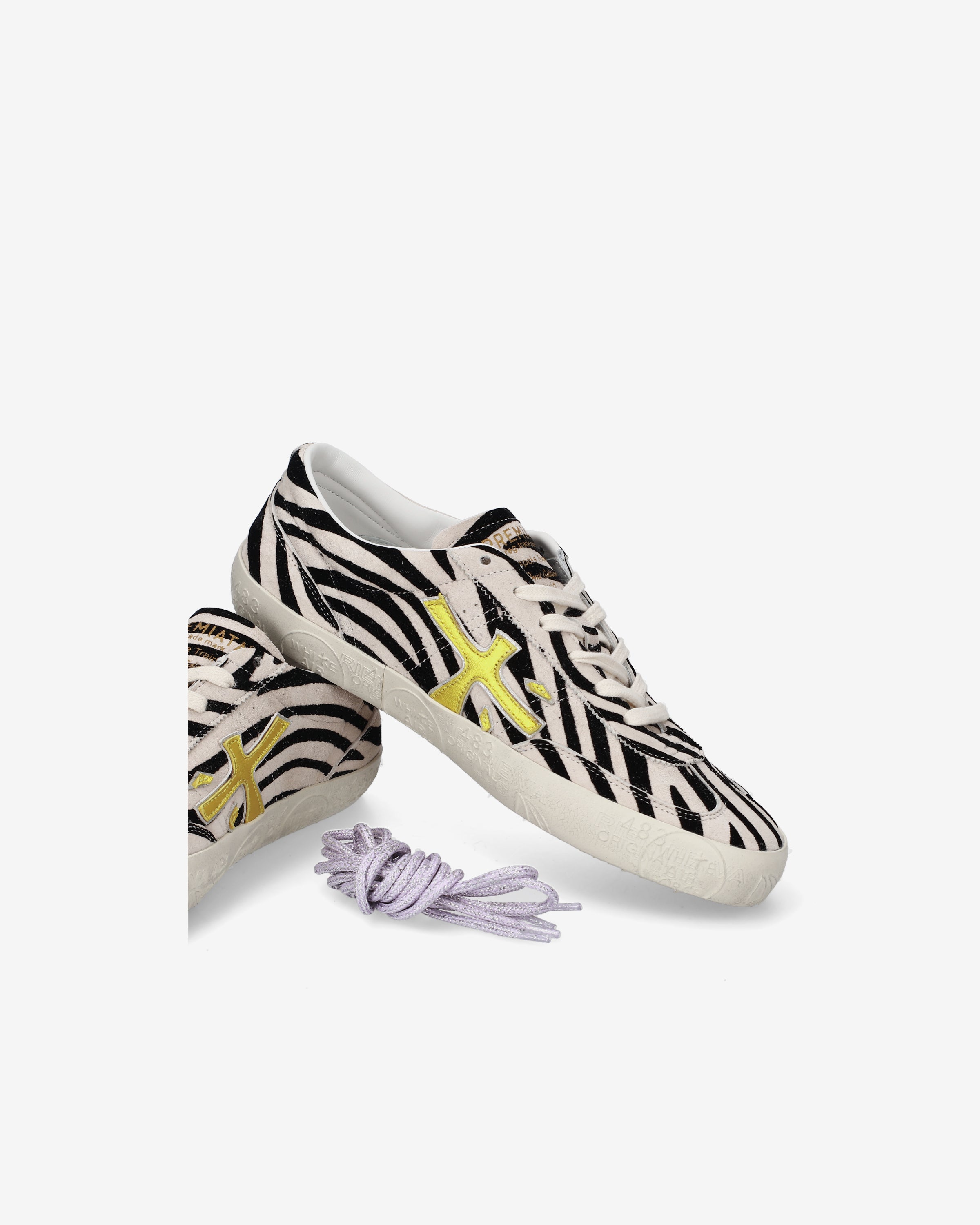 Premiata Davidd 8610 sneakers femme zèbre cuir noir blanc