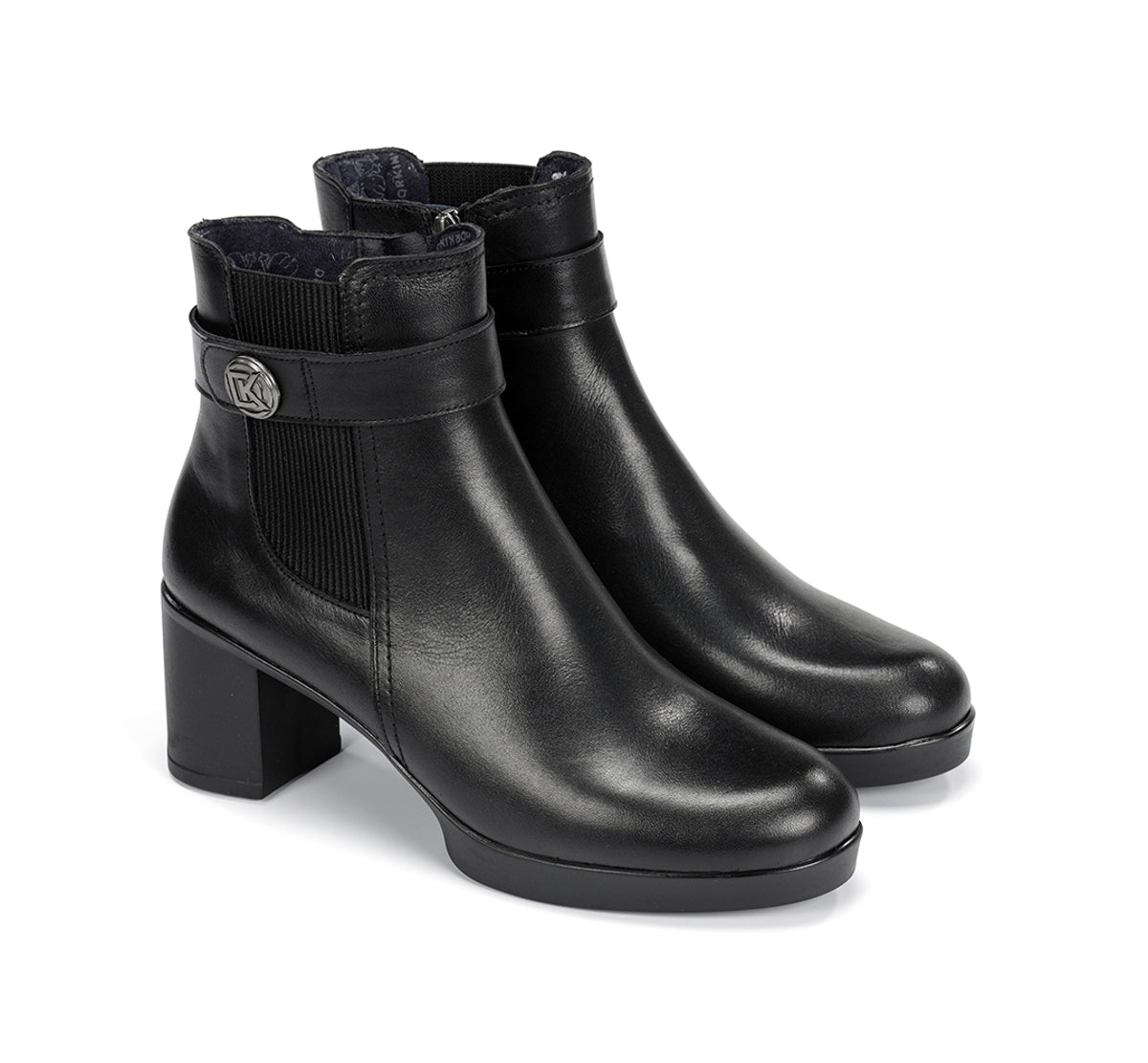 Dorking Elite D9422 Bottine Noire Femme Plateforme