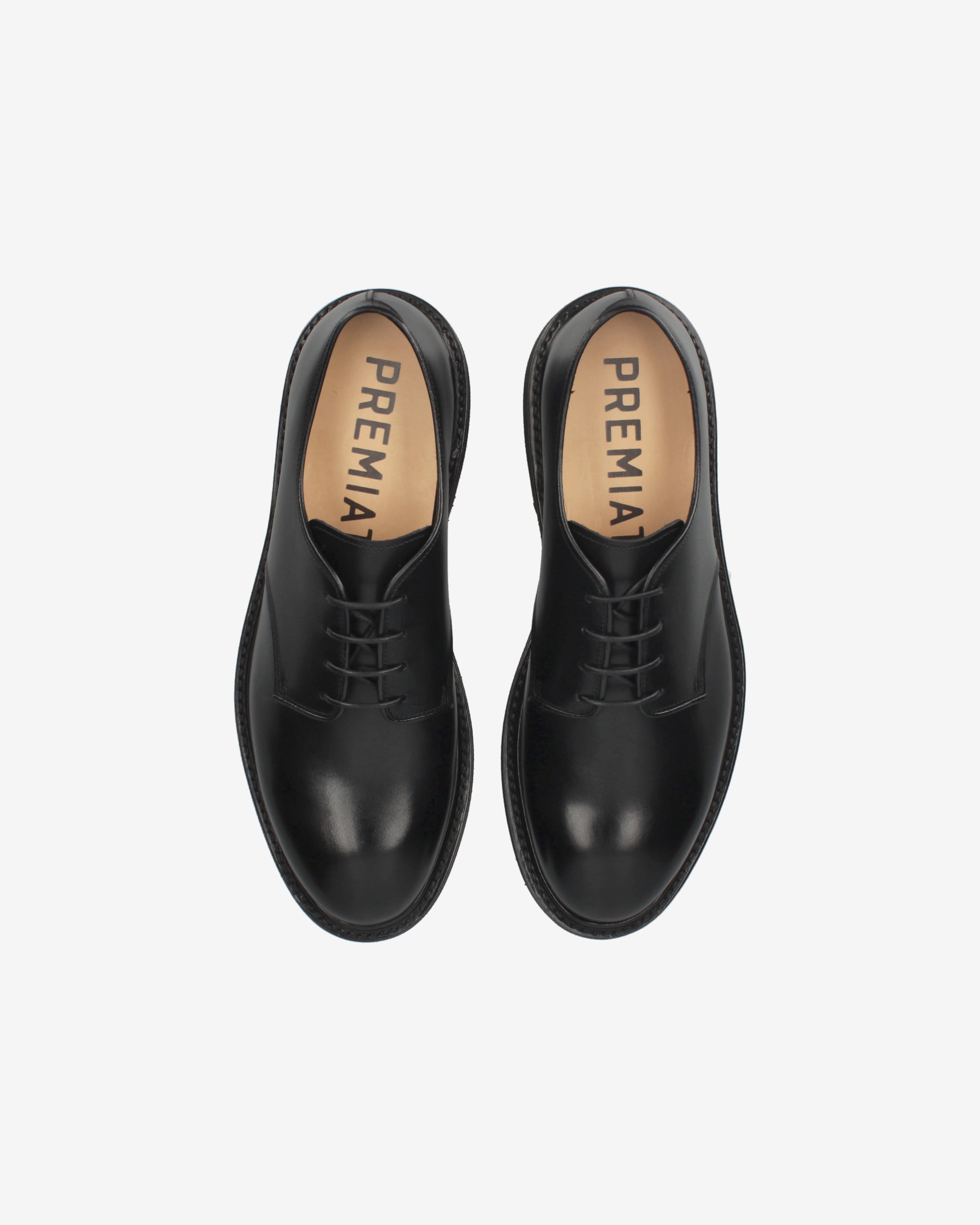 Premiata Derby chaussures homme noir cuir veau Goodyear