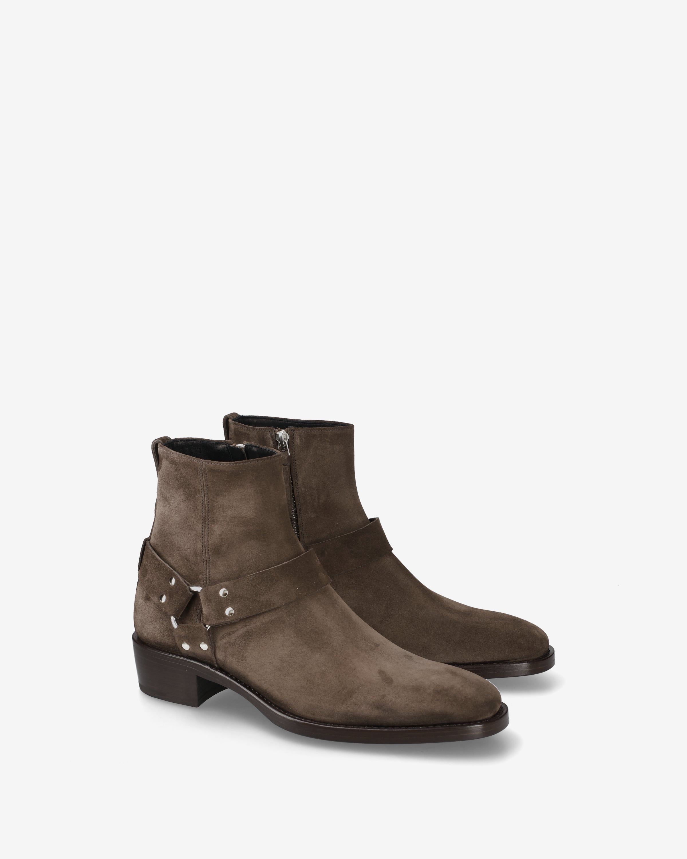 Premiata Cavendish Biker boots cuir daim marron homme