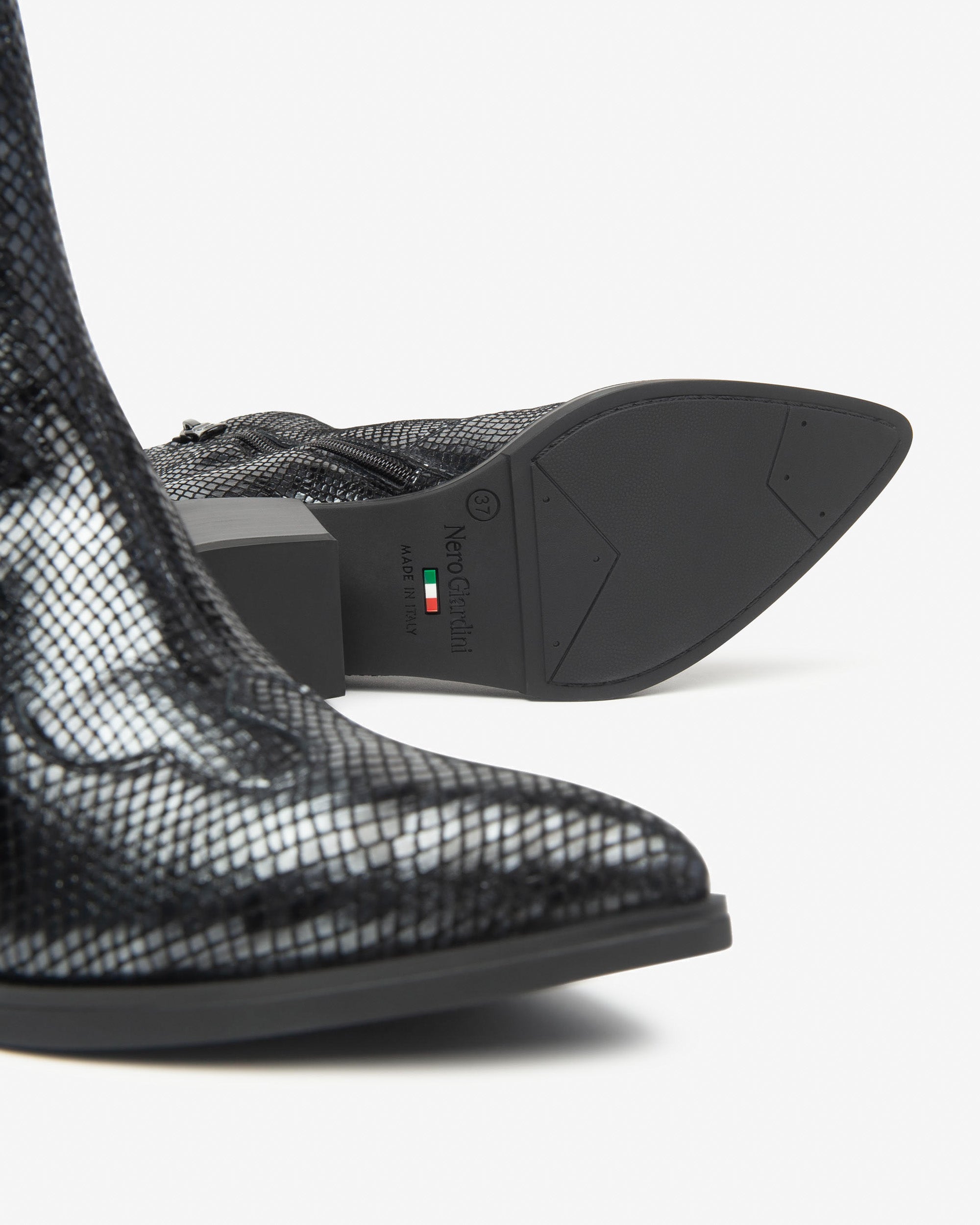 Nero Giardini Chelsea Boots bottines cuir python femme talon