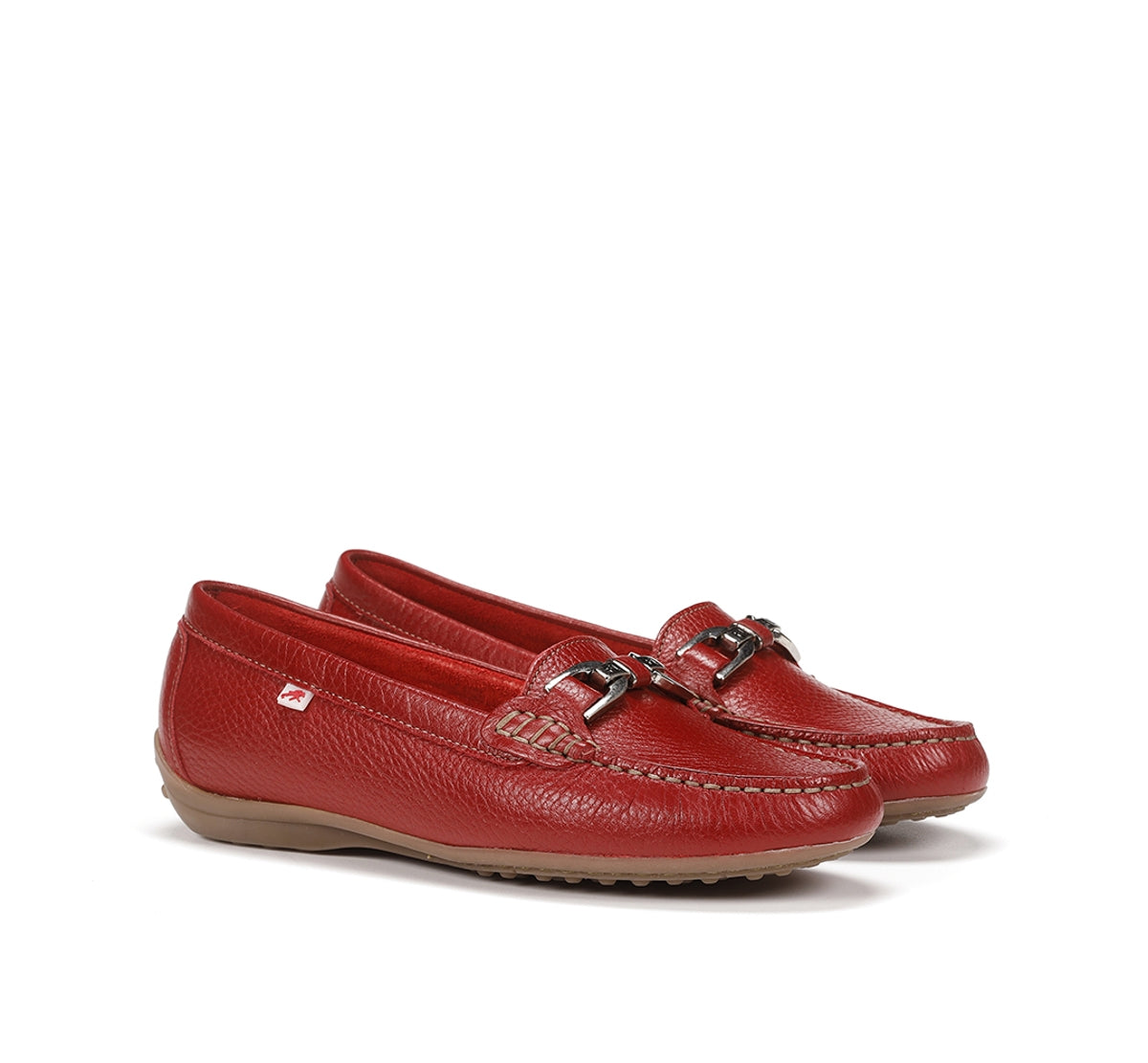 Fluchos Bruni F0804 Mocassins Rouge Cuir Femme