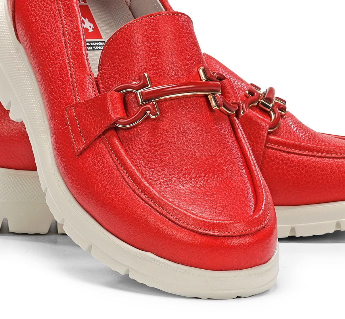 Fluchos Gladis F1936 mocassin rouge cuir femme