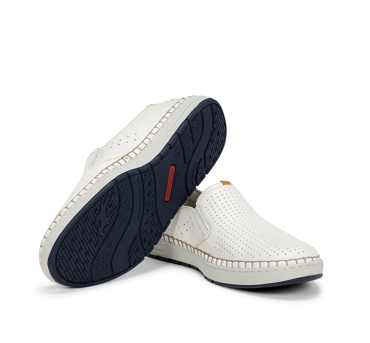 Fluchos Lester F1719 slip on blanc homme sans lacets