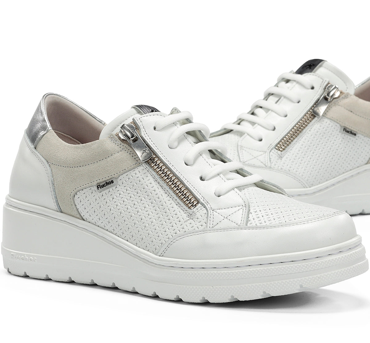 Fluchos Aqua F2173 baskets compensées femme blanc