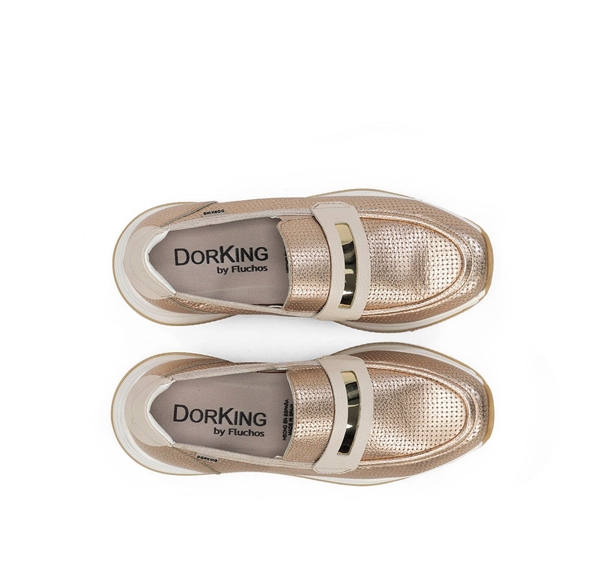 Fluchos Dorking Draz D9243 mocassins doré plateforme