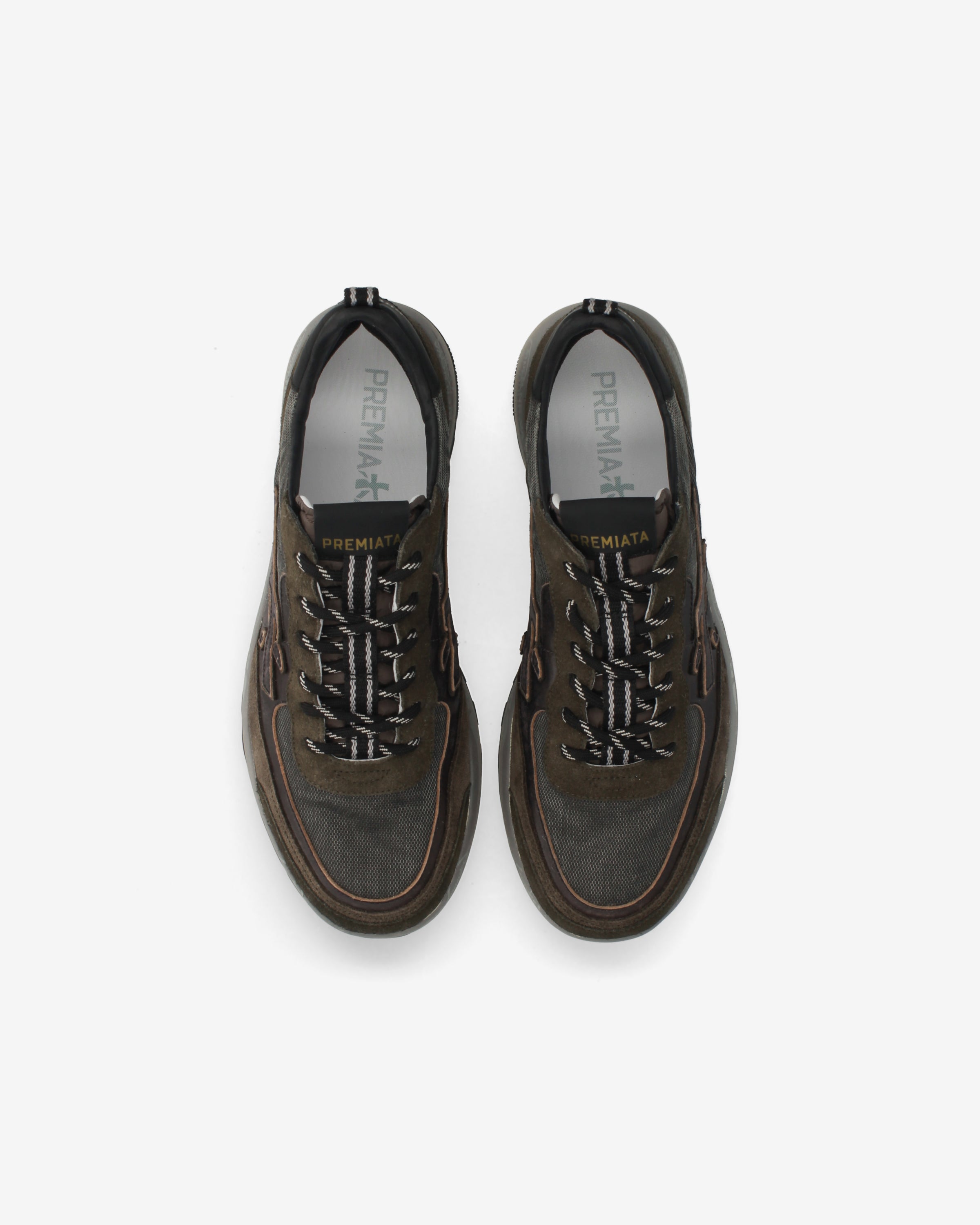 Premiata Nous 8685 baskets homme vert olive marron
