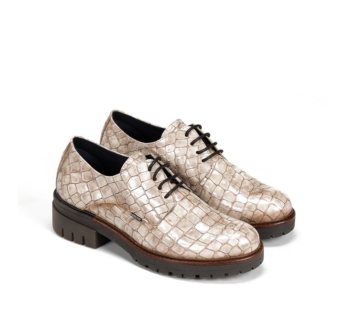 Dorking Cady D9577 mocassins femme taupe à lacets