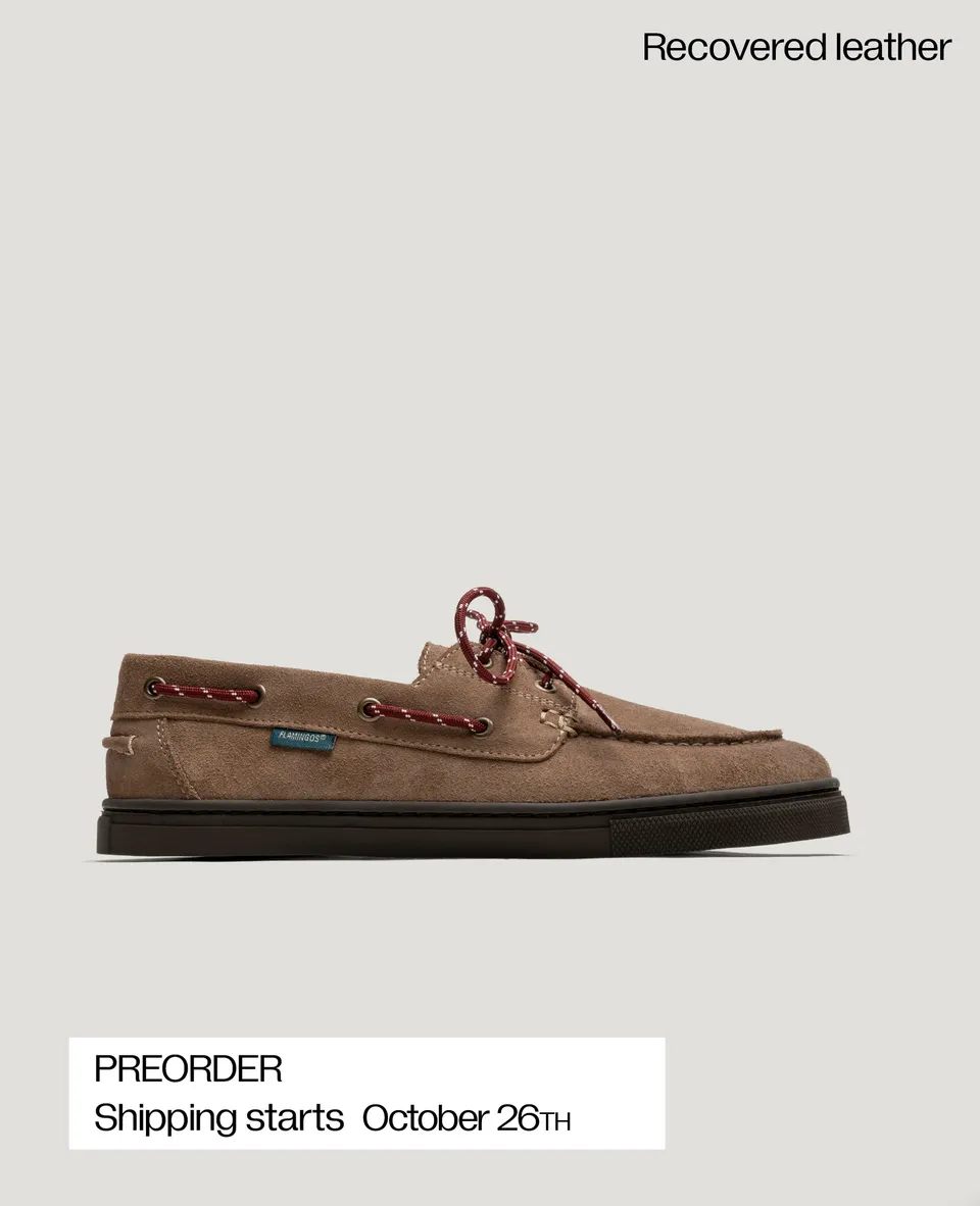 Flamingos Life Zero Boat Suede Taupe bateau barefoot
