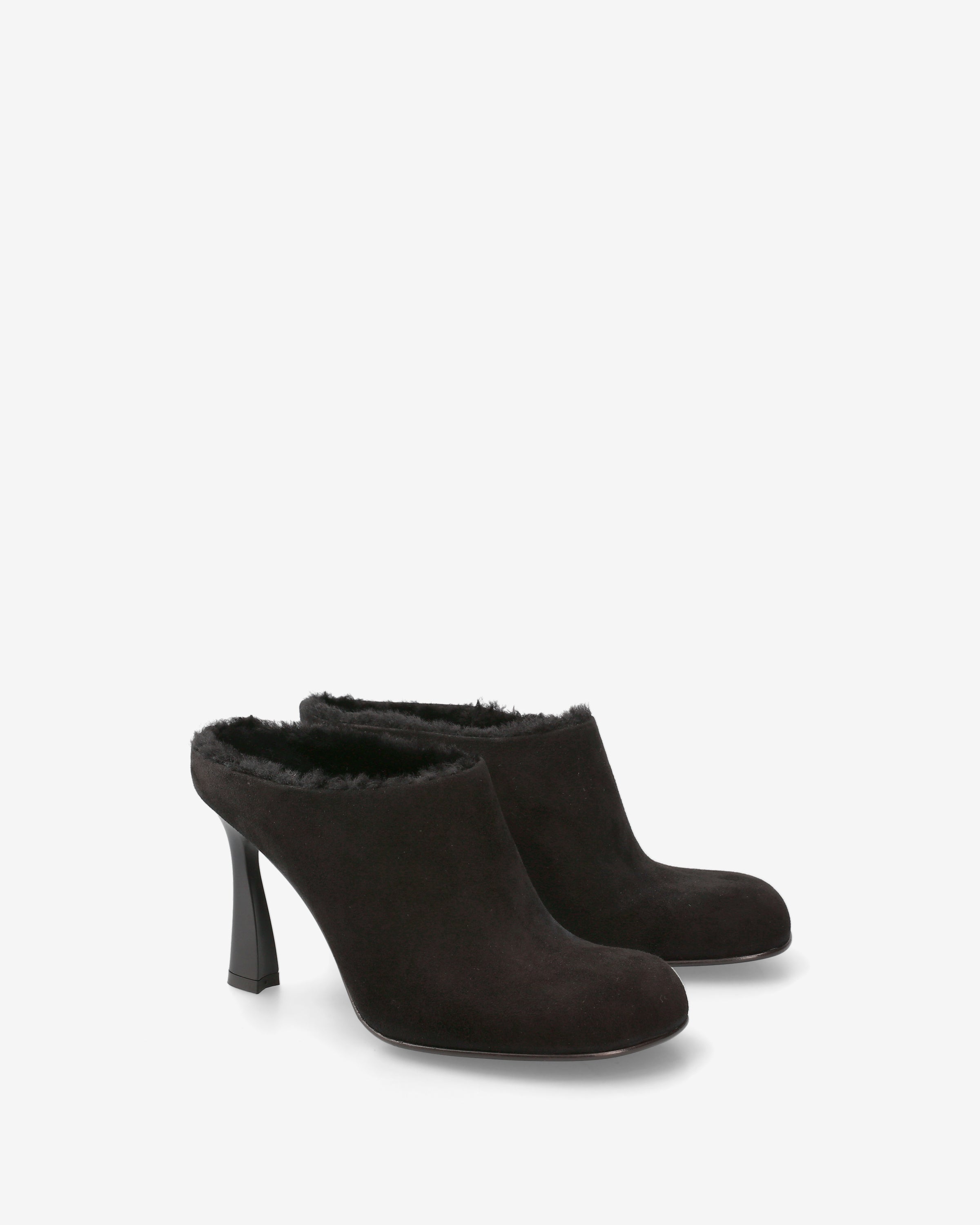 Premiata sabots cuir fourrés noirs femme