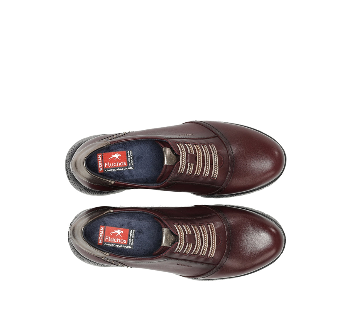 Fluchos Live F2096 baskets bordeaux femme compensées