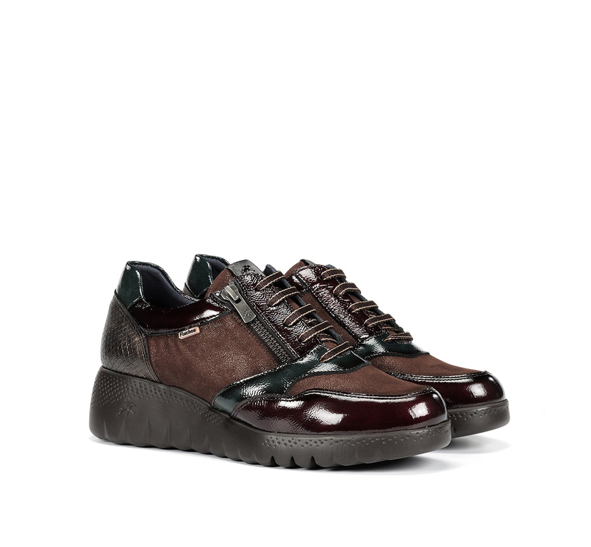Fluchos Live F2248 baskets marron femme compensée