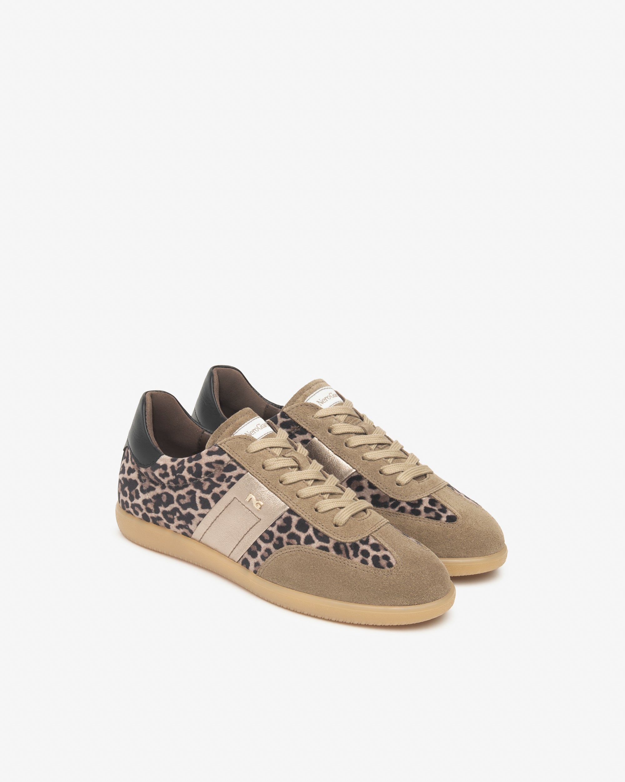 Nero Giardini Sneakers baskets cuir daim léopard