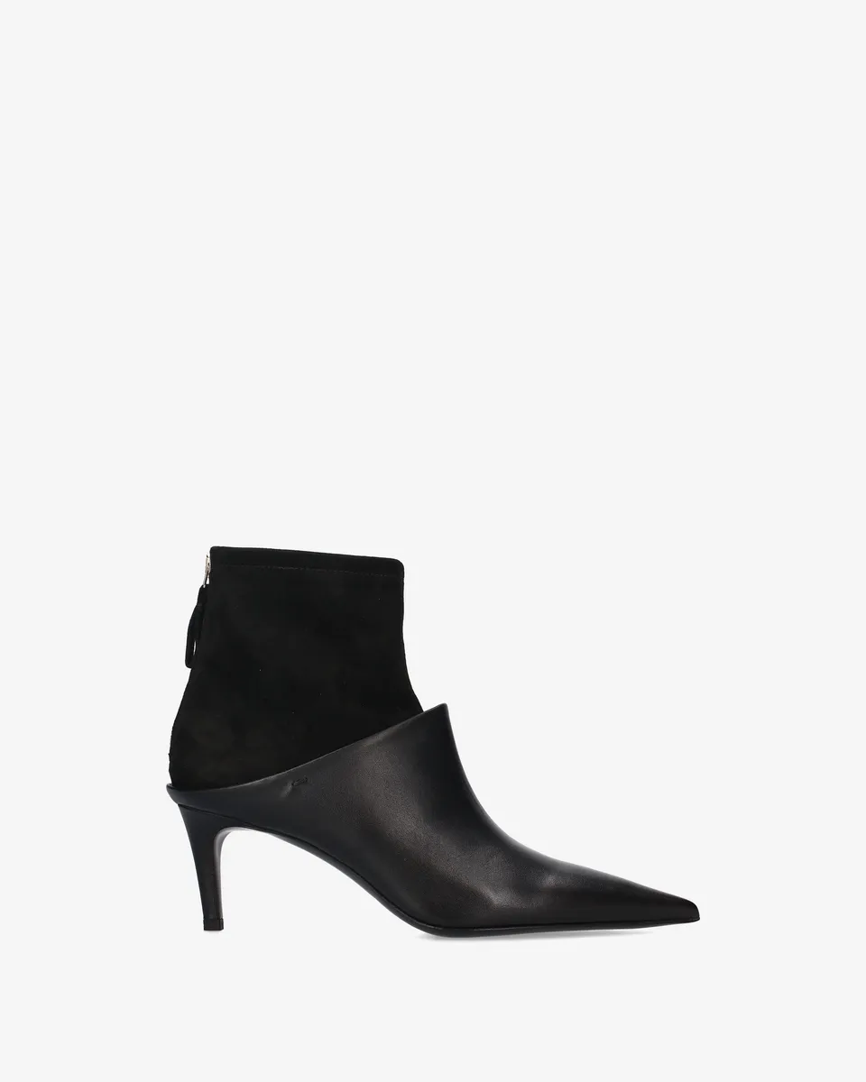Premiata bottines femme noir cuir daim talon 6 cm