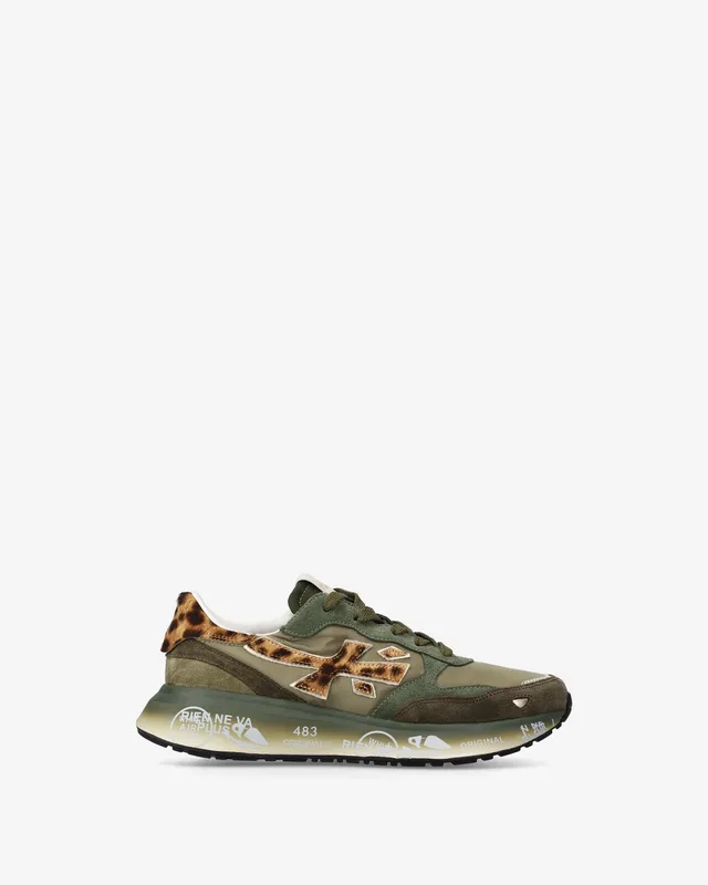Premiata Lauryn 7790 sneakers femme vert sauge tissu et daim