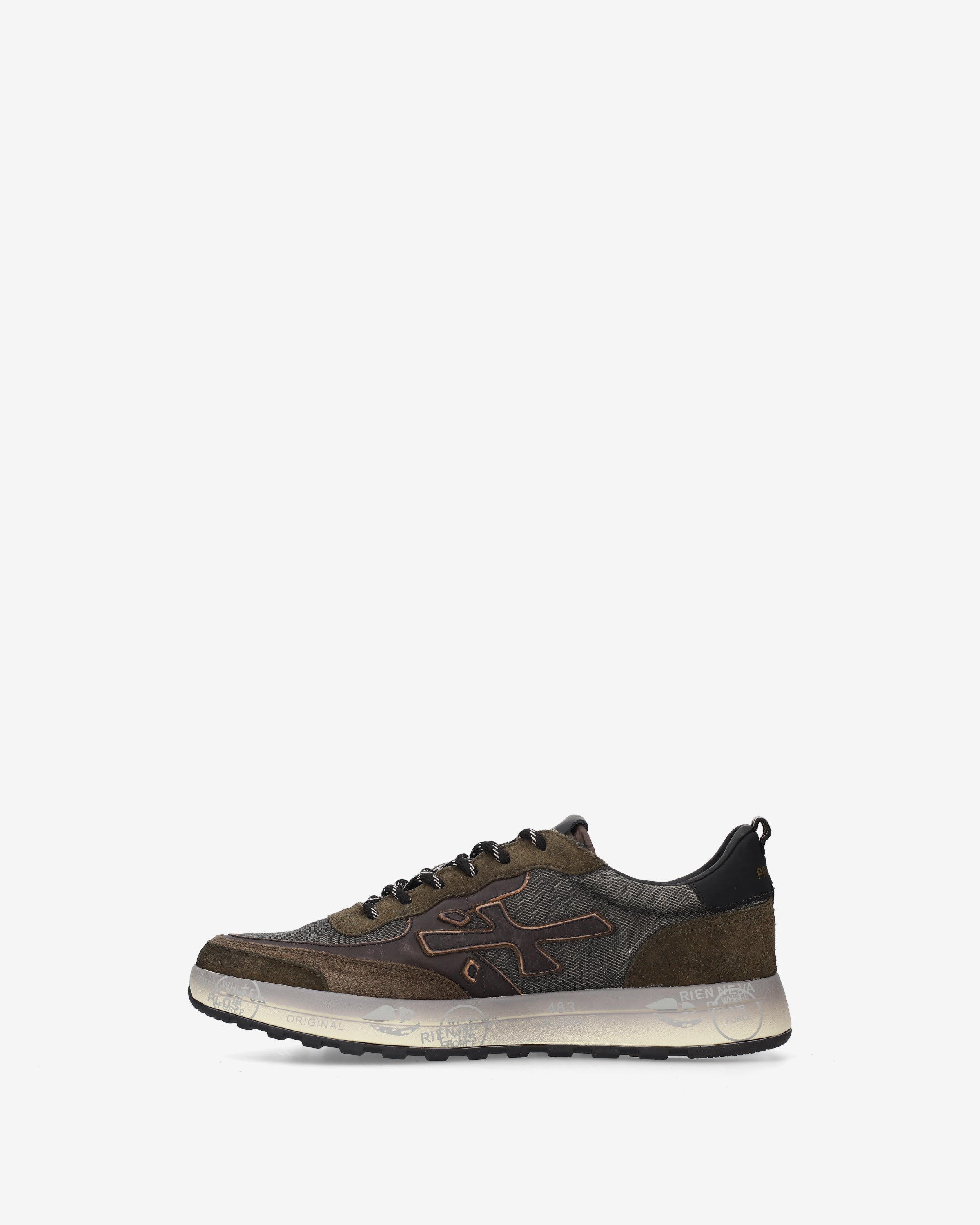 Premiata Nous 8685 baskets homme vert olive marron
