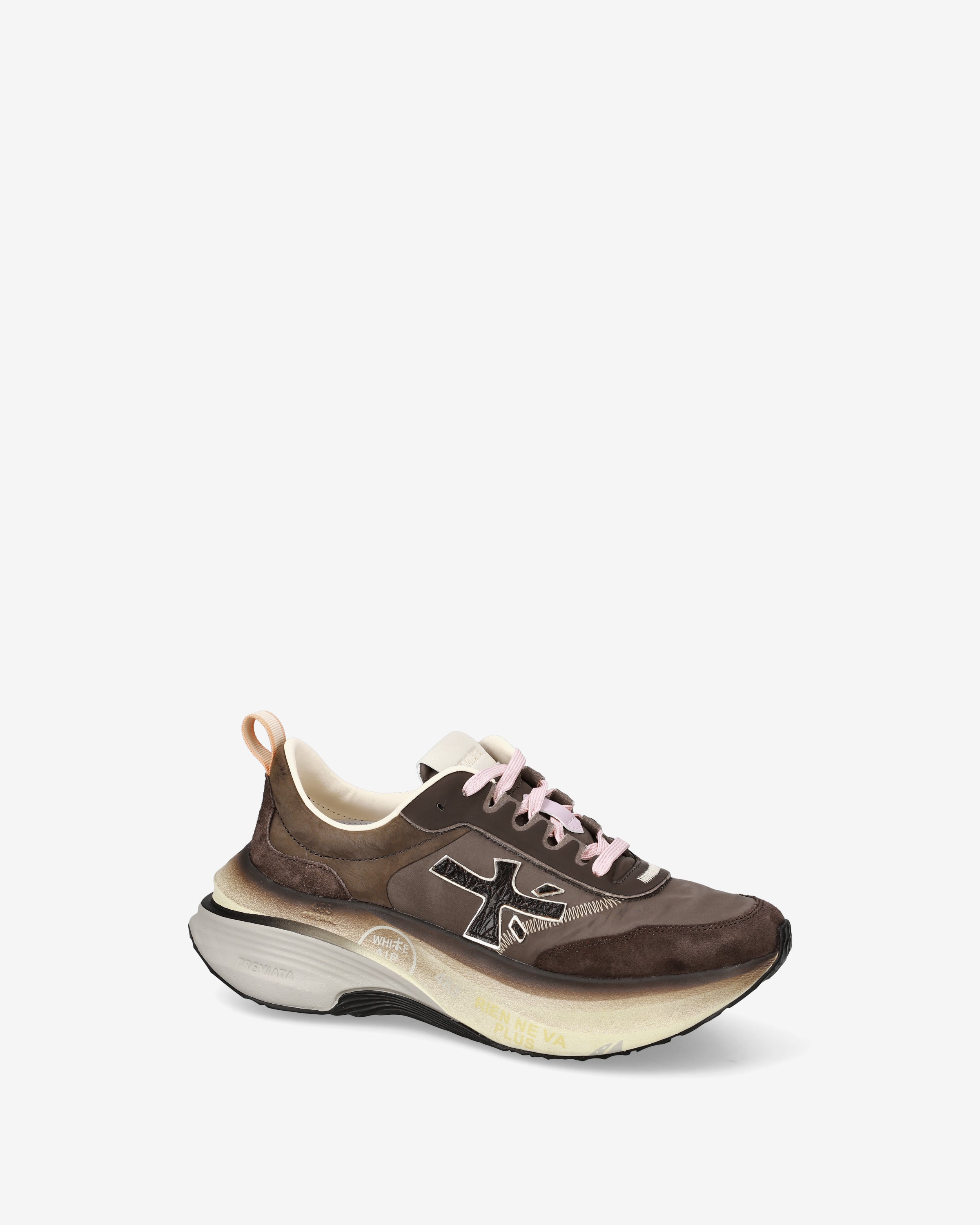 Premiata Hill 7896 baskets marron femme semelle 5 cm