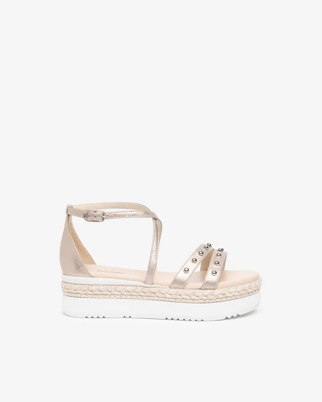 Nero Giardini Sandals sandales cuir femme compensées cloutées