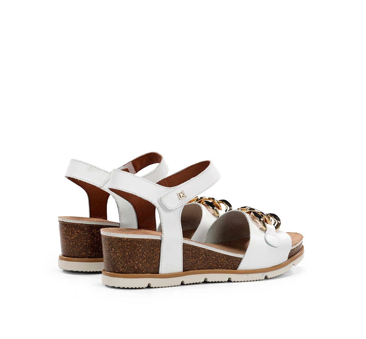 Dorking by Fluchos Gold D9511 sandales femme blanches compensées