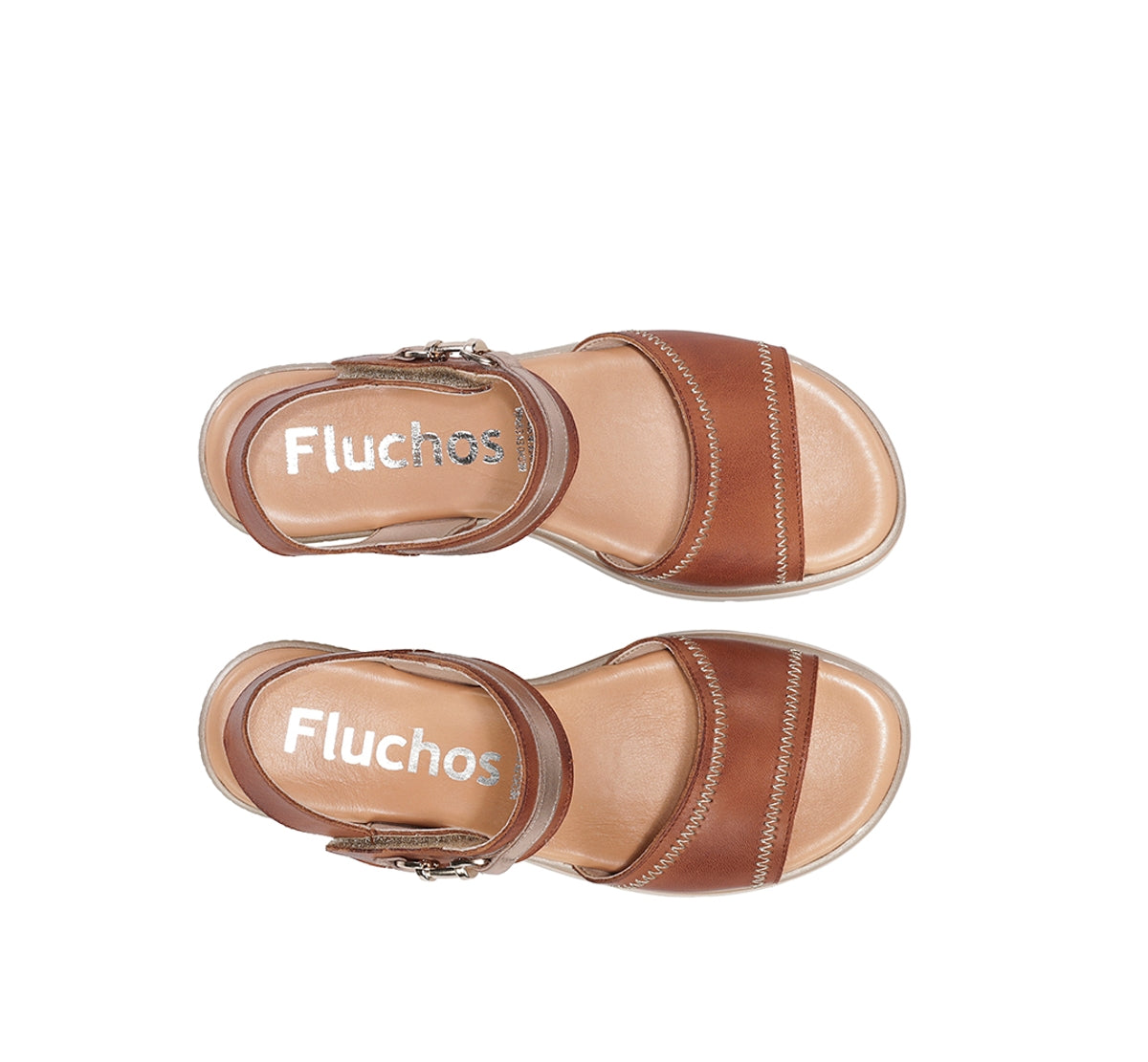 Fluchos Fire F2427 sandale femme marron compensee cuir