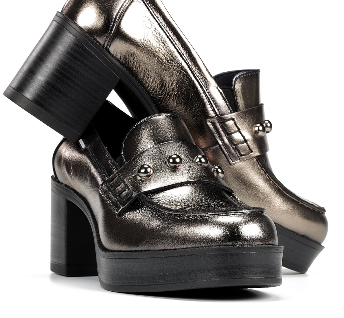 Dorking Bowy D9586 mocassin argent femme