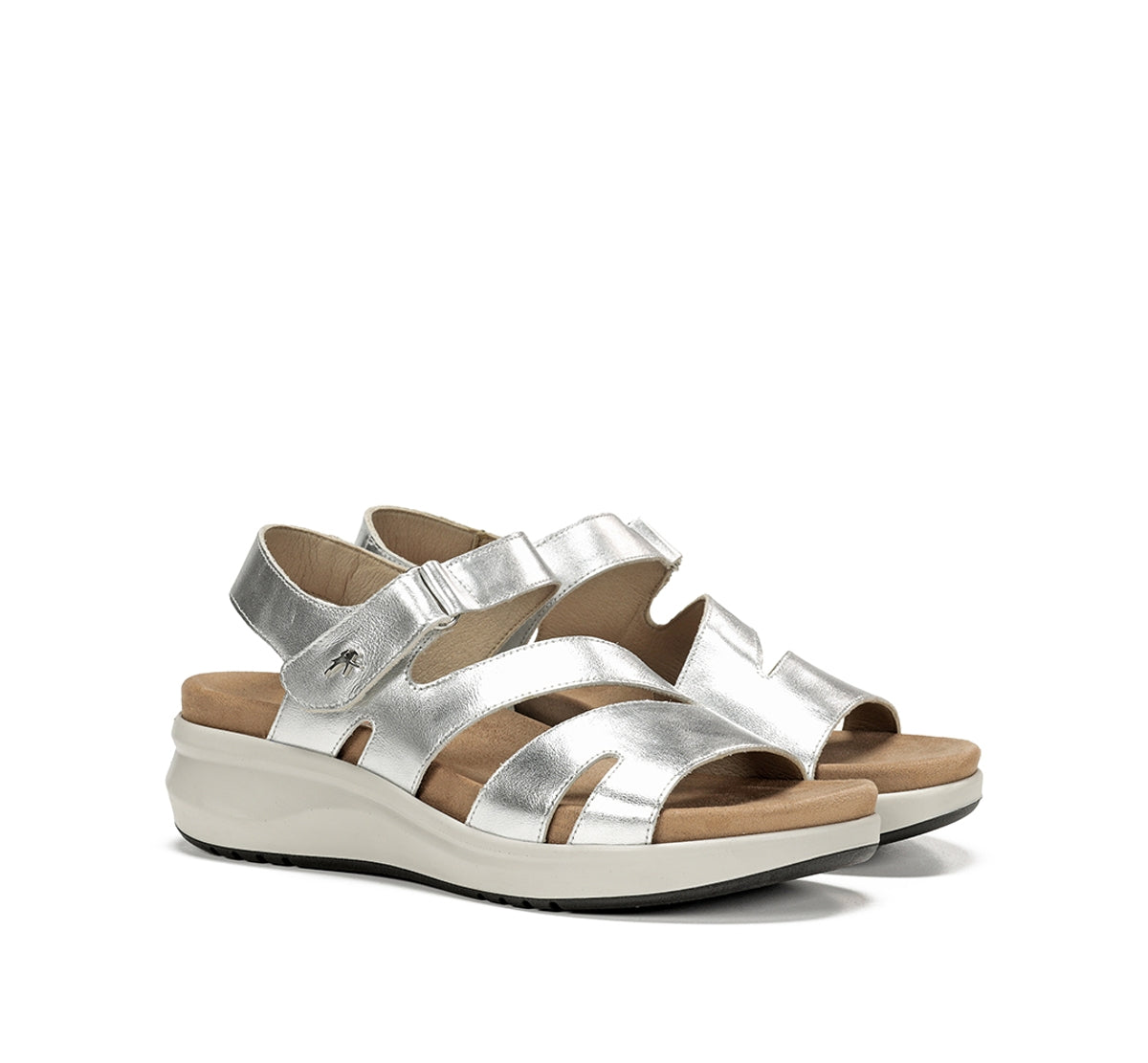 Fluchos Yagon F1478 Sandales Femme Argenté Cuir