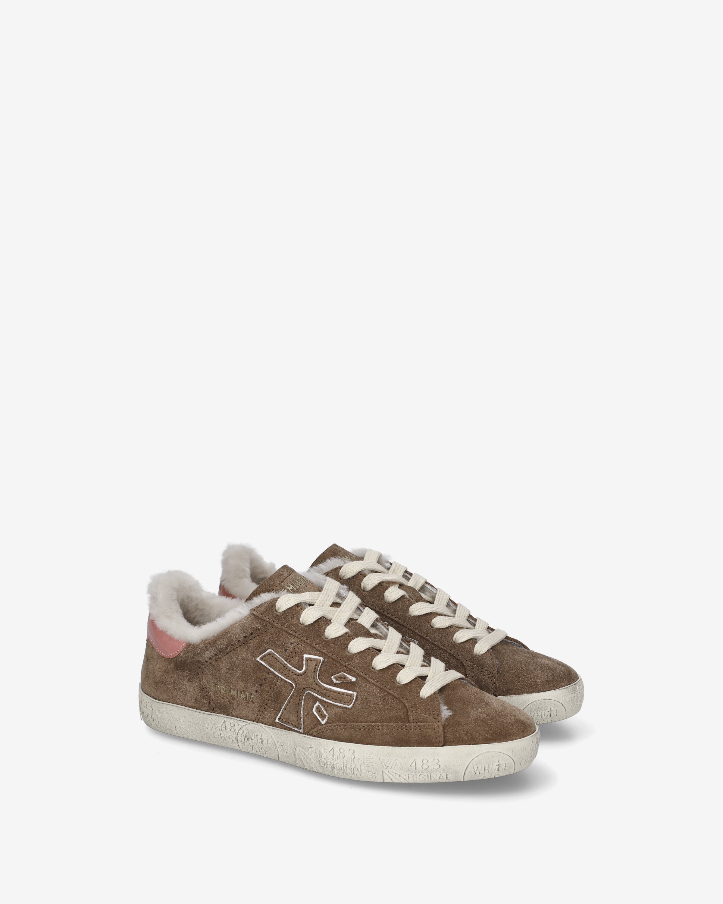 Premiata Stevend 8485m baskets daim marron rose