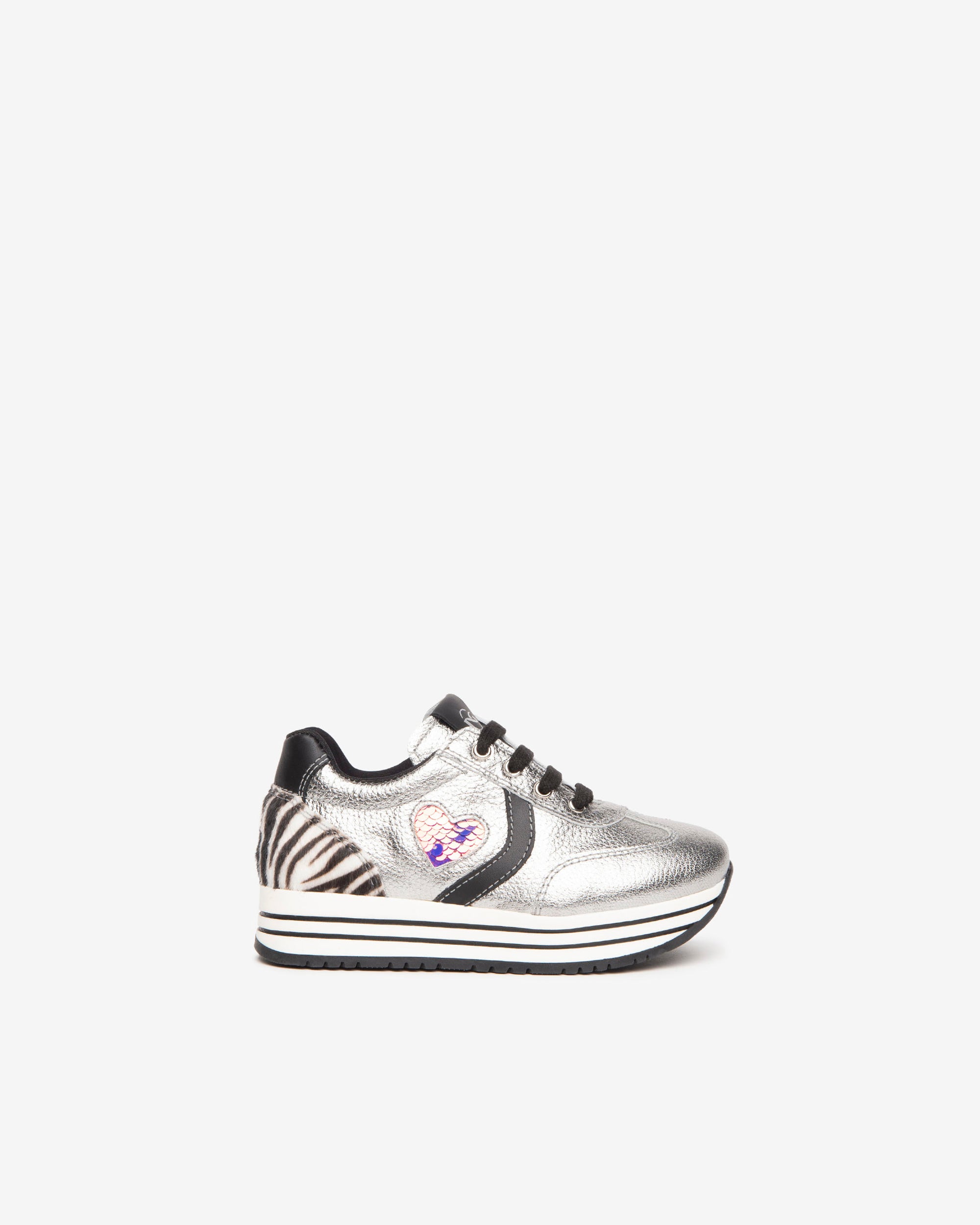 Nero Giardini Sneakers baskets fille cuir zip cœur 28
