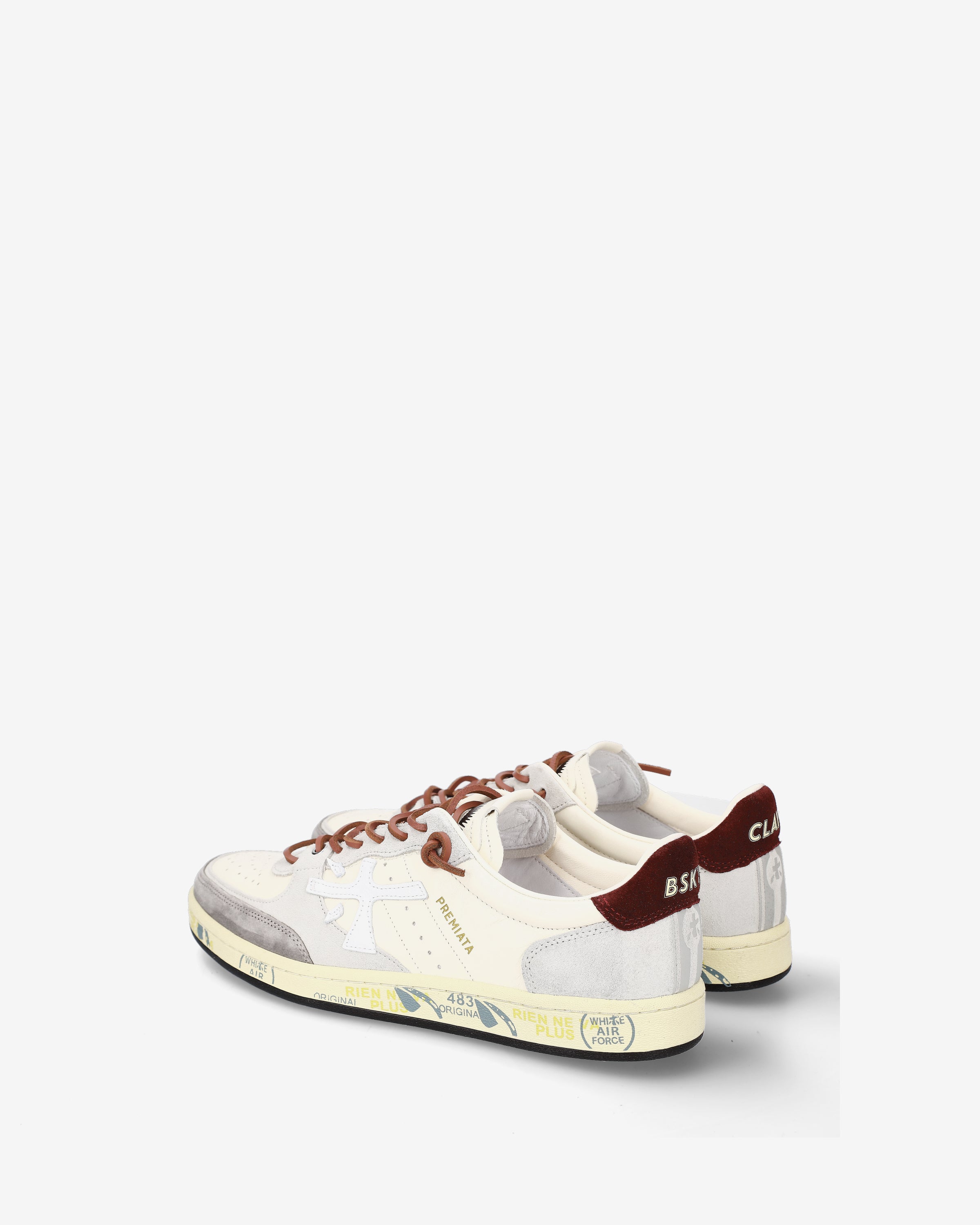 Premiata Bskt Clay 7616 sneakers cuir blanc