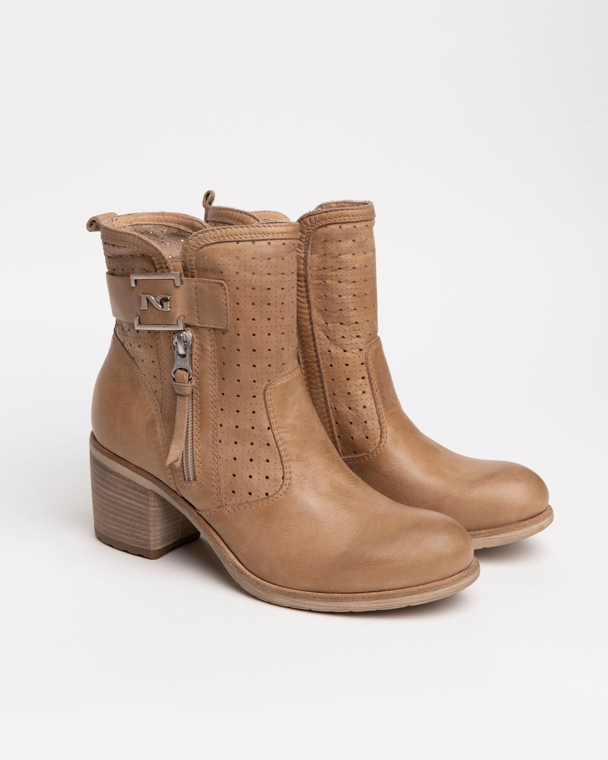 Nero Giardini Ankle Boots bottines cuir talon 6,5 cm zip