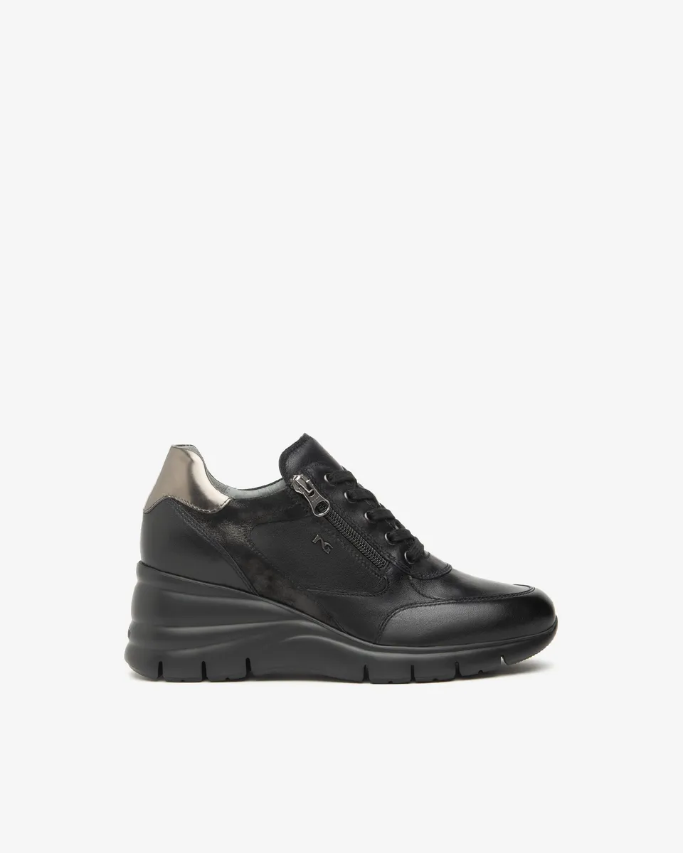 Nero Giardini Sneakers Baskets Cuir Femme Tissu Technique