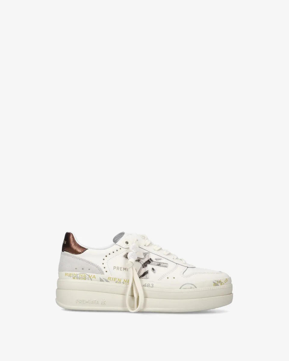 Premiata Micol 7035 sneakers cuir blanc plateforme femme