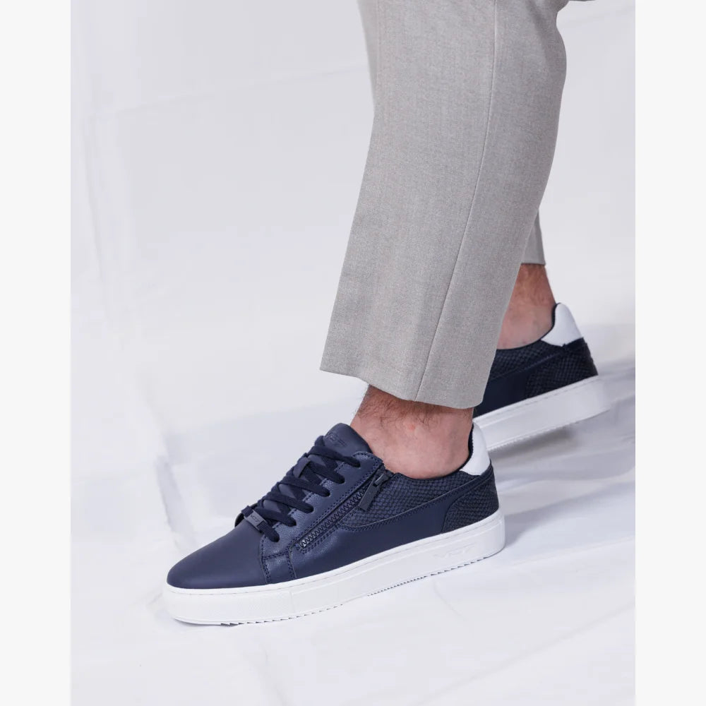 VO7 Roma Snake Navy sneakers cuir homme bleu marine