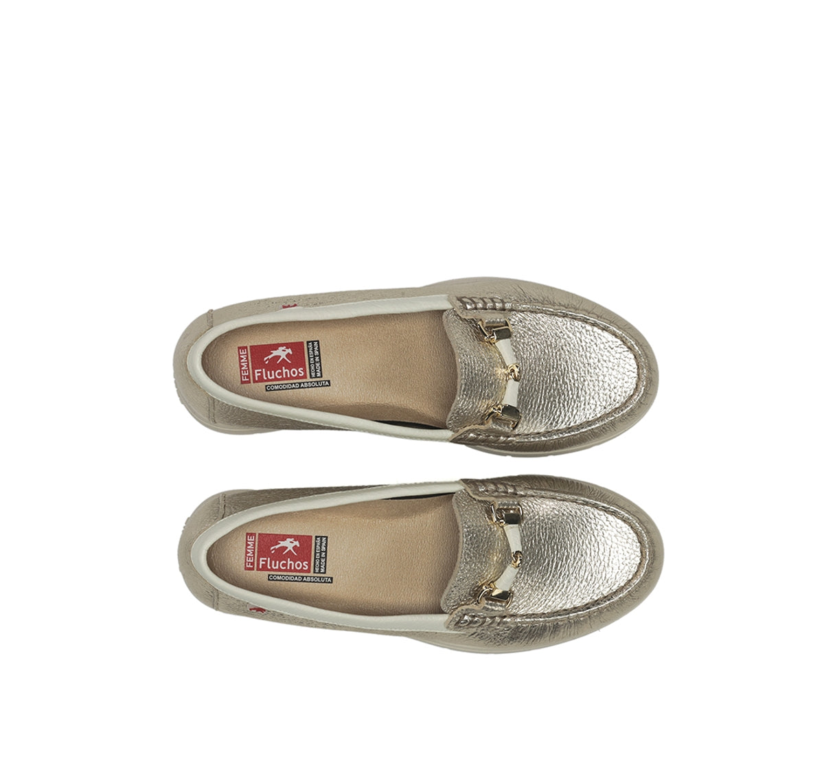 Fluchos Fluvia F2421 mocassins femme dorés cuir