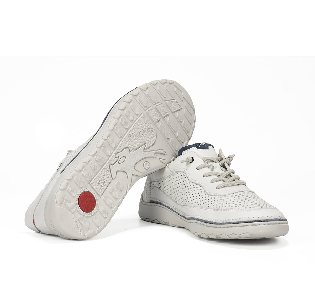 Fluchos Lenox F2219 baskets homme blanc confort large