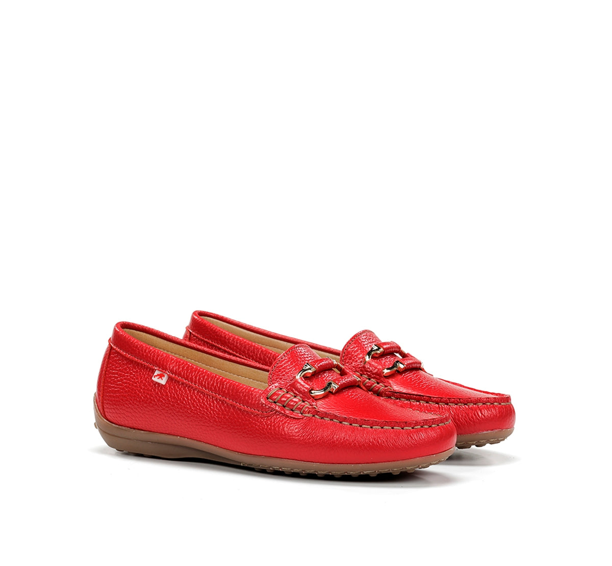 Fluchos Bruni F2156 mocassins femme rouge cuir