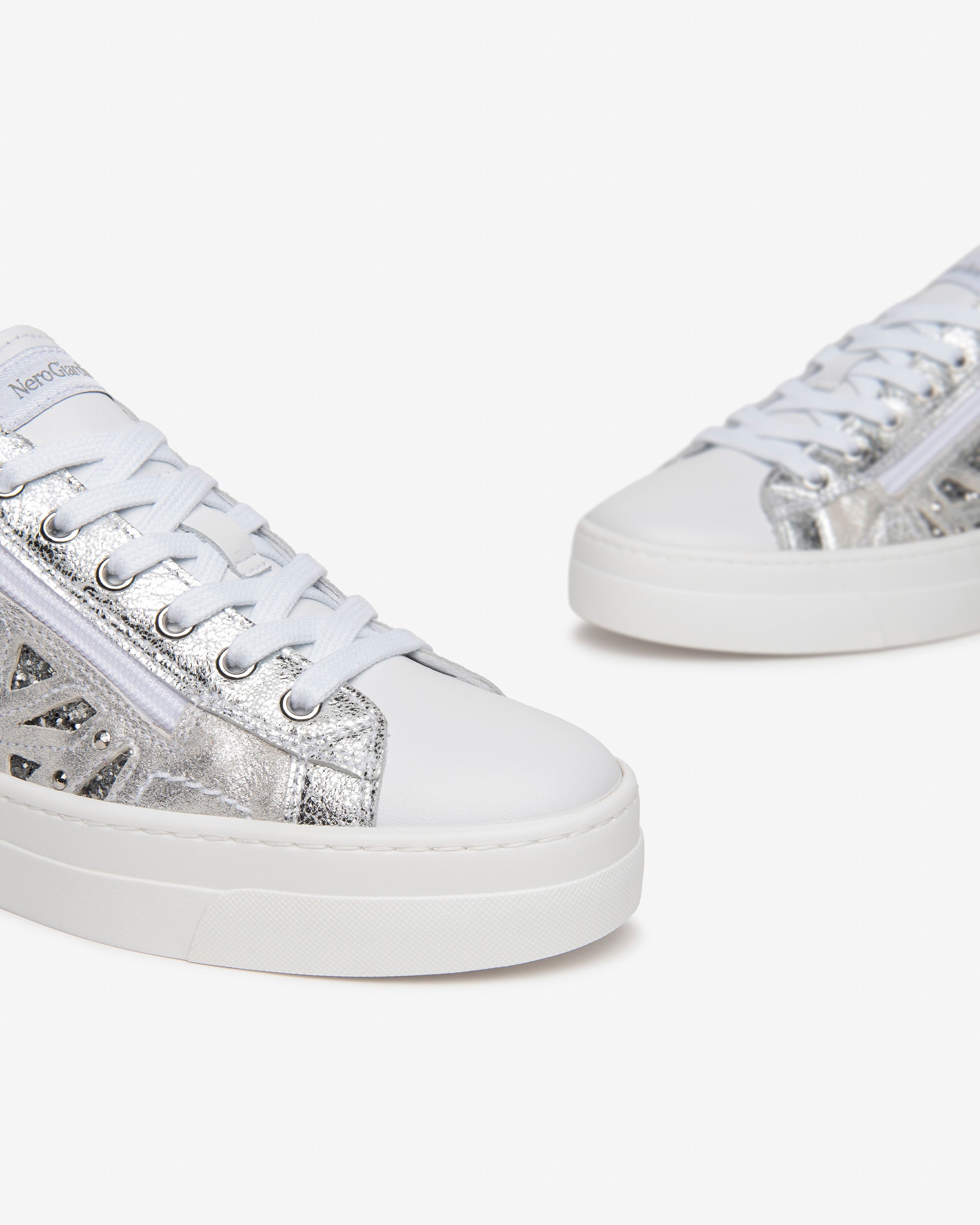 Nero Giardini Sneakers baskets cuir femme tissu technique