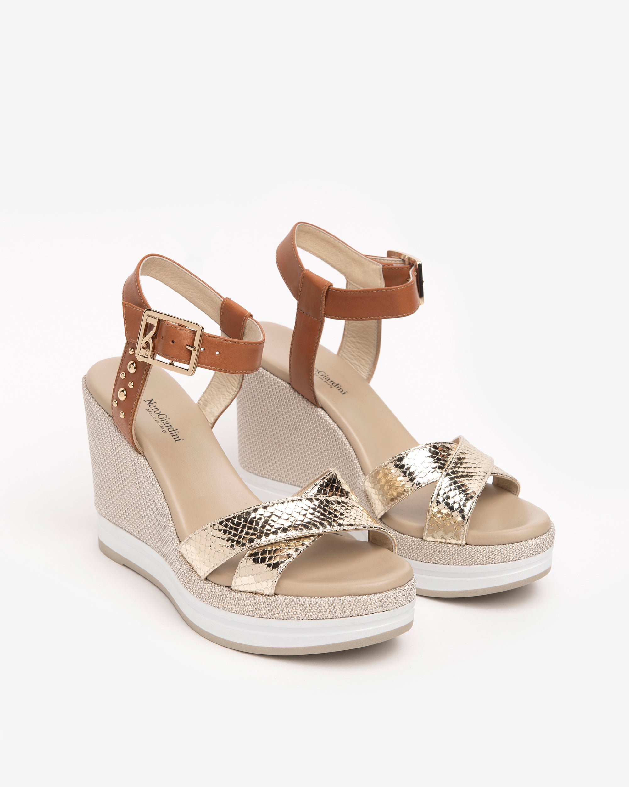 Nero Giardini Sandals sandales cuir compensées 10,5 cm