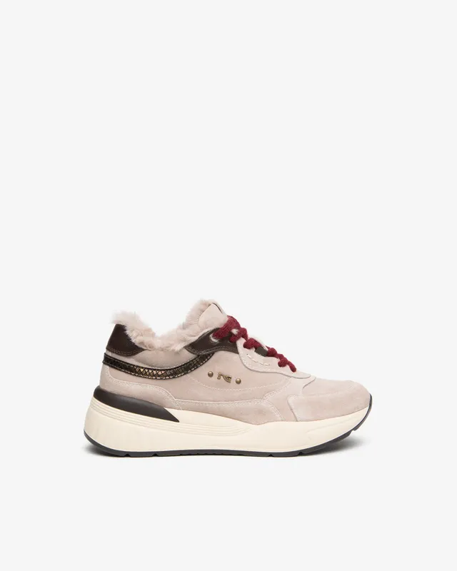 Nero Giardini Sneakers basket femme cuir daim fourrure