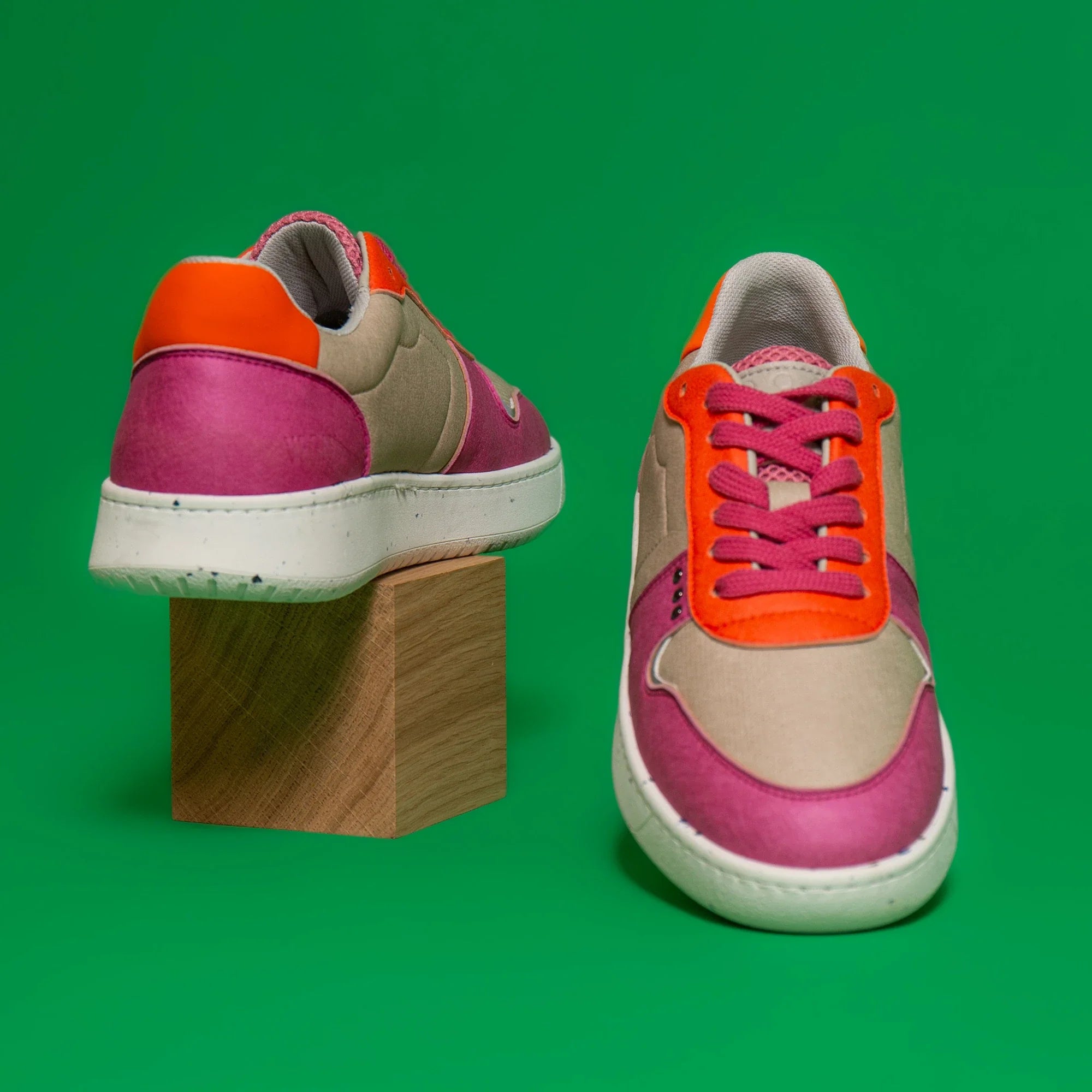 Me.Land Evan baskets vegan beige rose orange taille 38