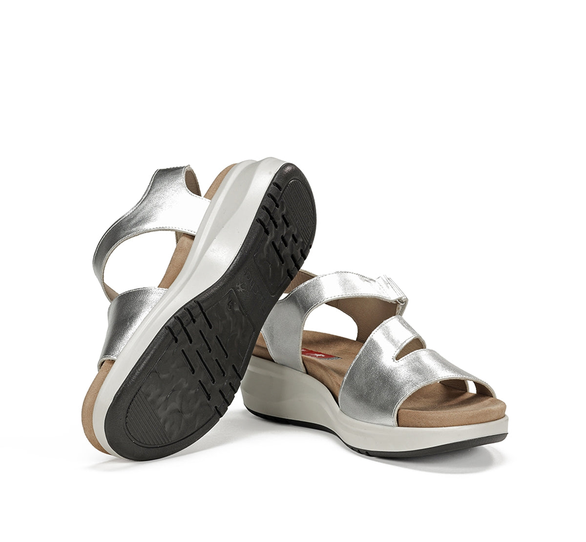 Fluchos Yagon F1478 Sandales Femme Argenté Cuir
