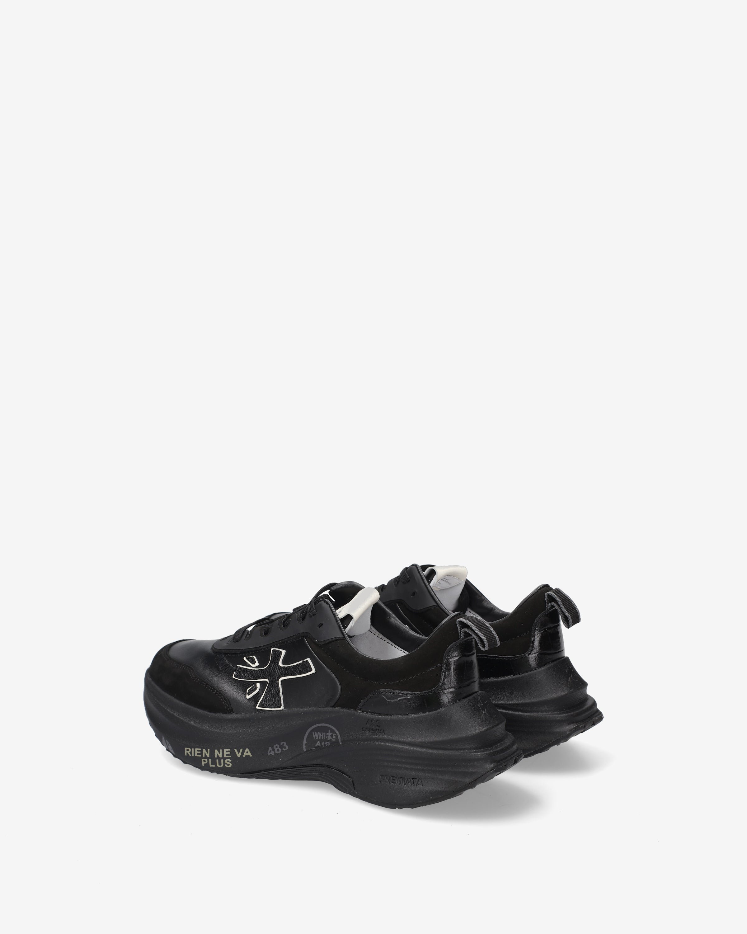 Premiata Hill 7905 sneakers femme cuir noir plateforme