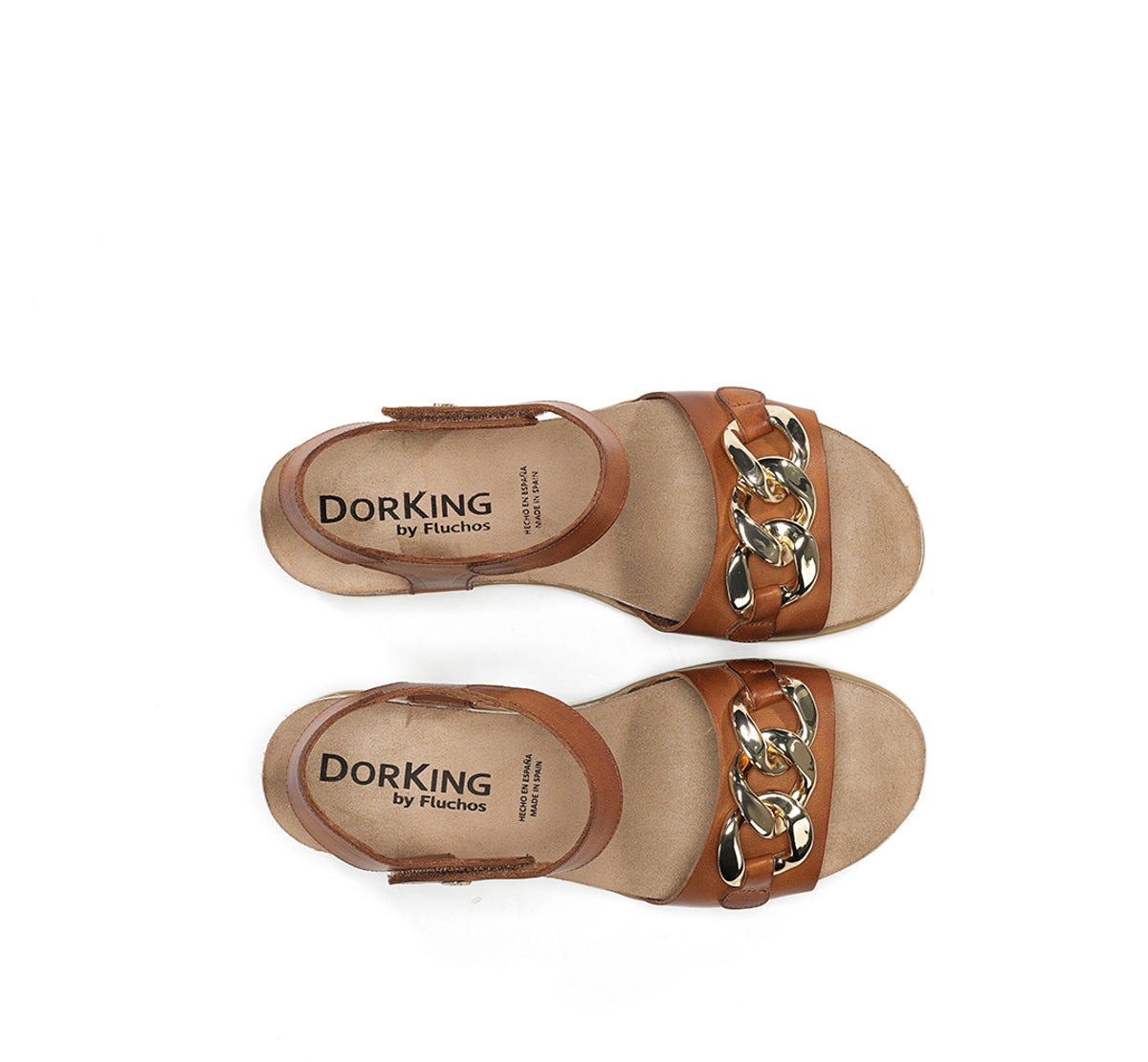 Dorking Gold D9511 Sandales Femme Marron Compensées