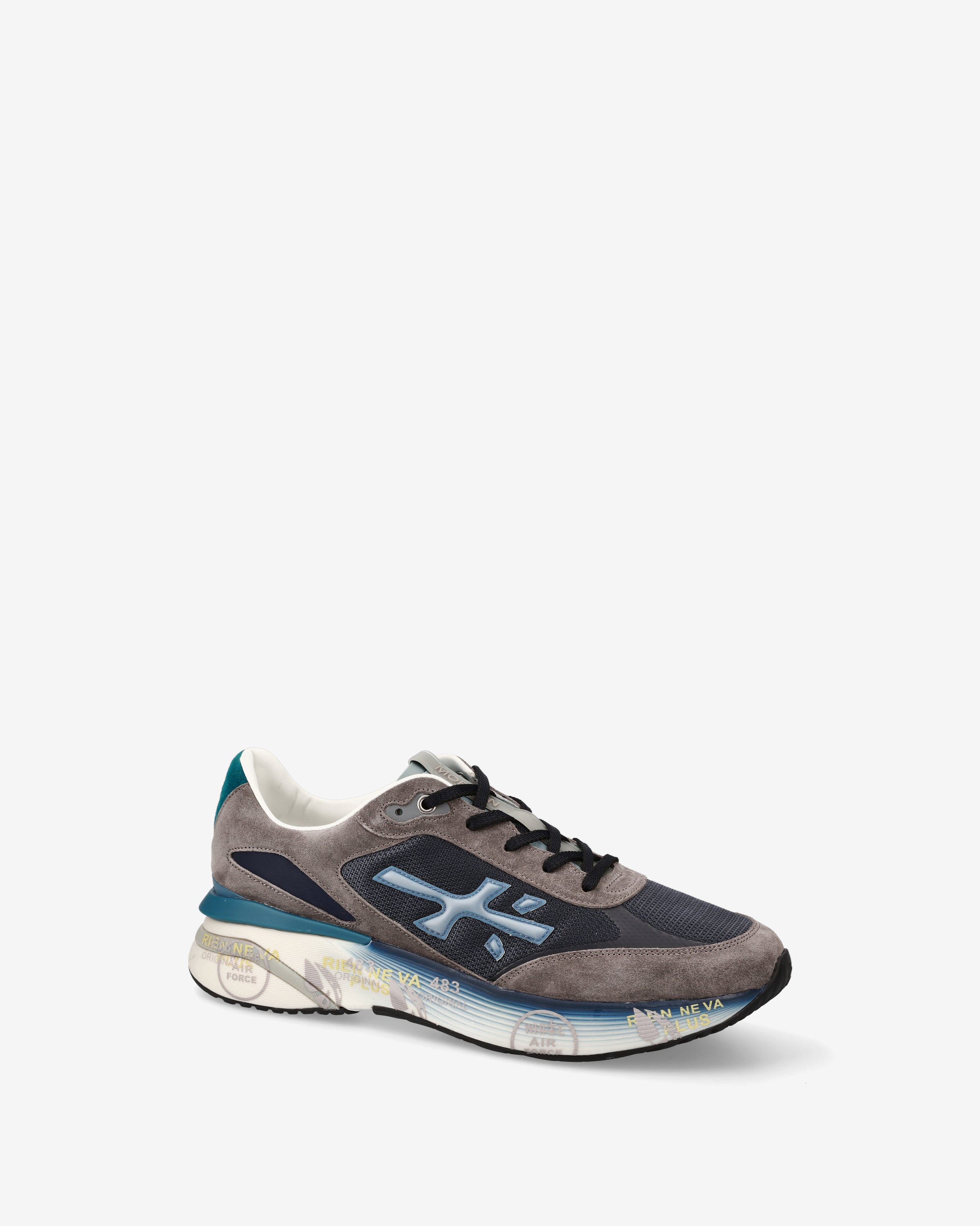 Premiata Moerun 7772 sneakers homme gris bleu mesh